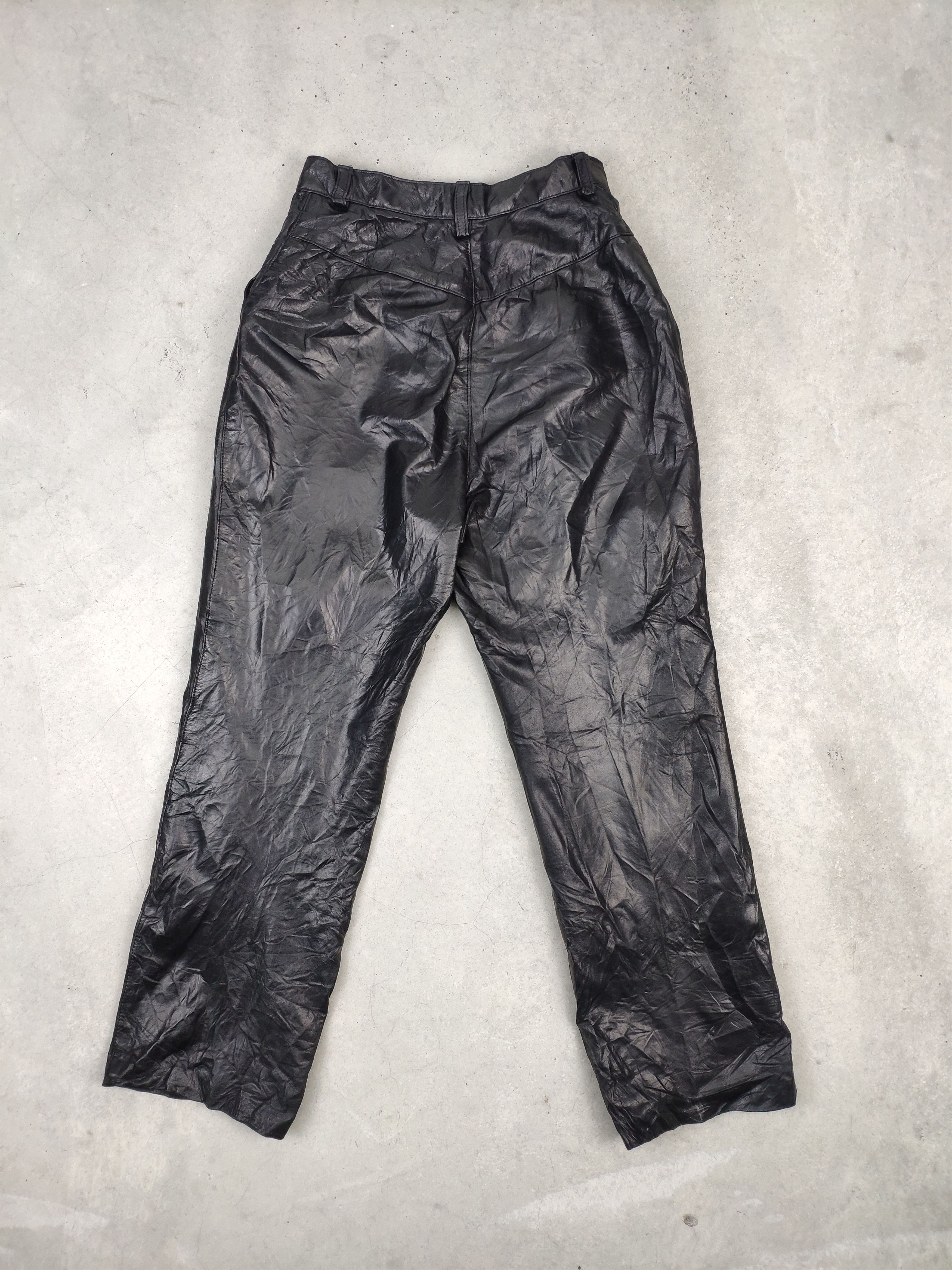 Genuine Leather × Seditionaries × Vintage Vintage Leather Pants Black Japanese Brand Size 22" - 13 Thumbnail