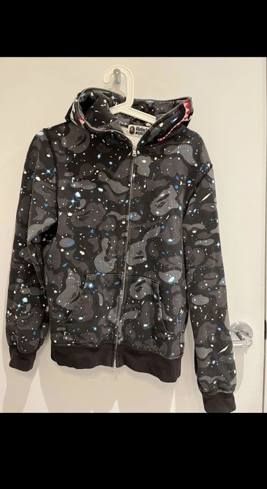 Bape relaxed space camo best sale full zip hoodie black