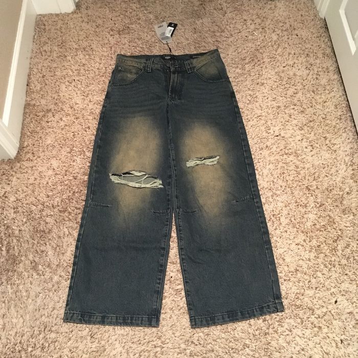 Washed Blue Busted Colossus Jeans