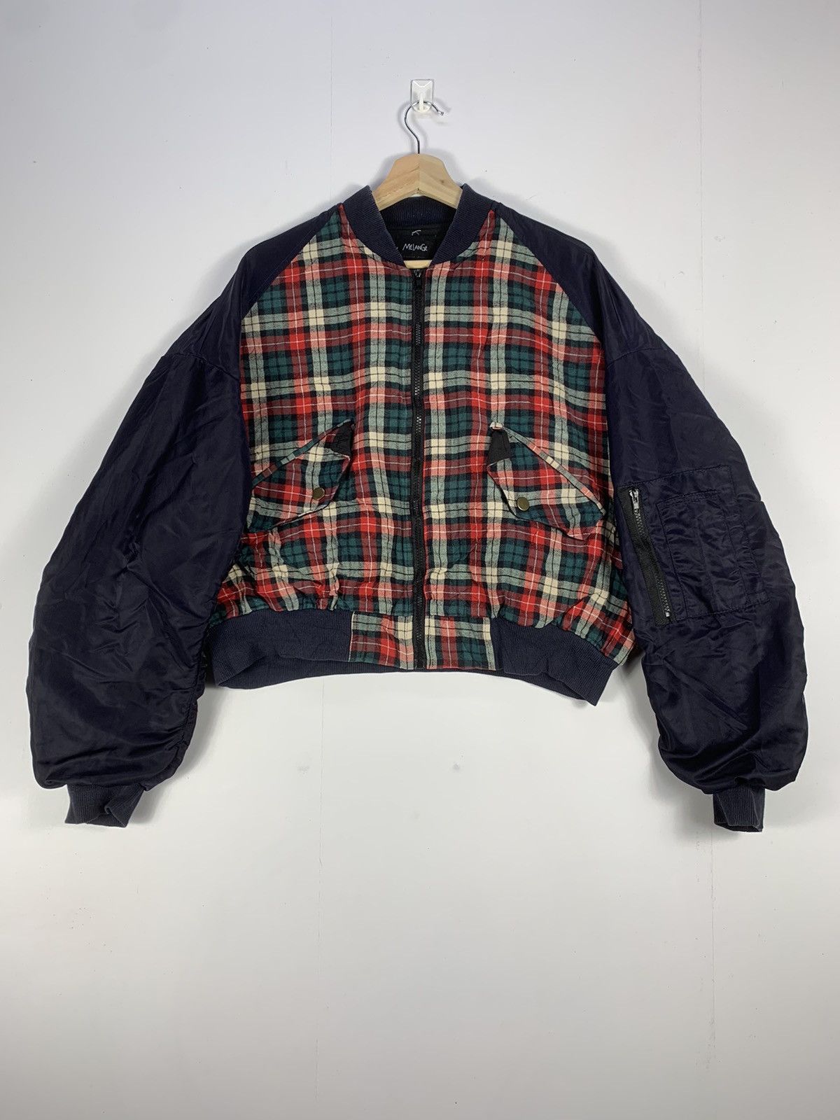 ‼️OFFER‼️Vintage Melange Bomber Jacket Checkered
