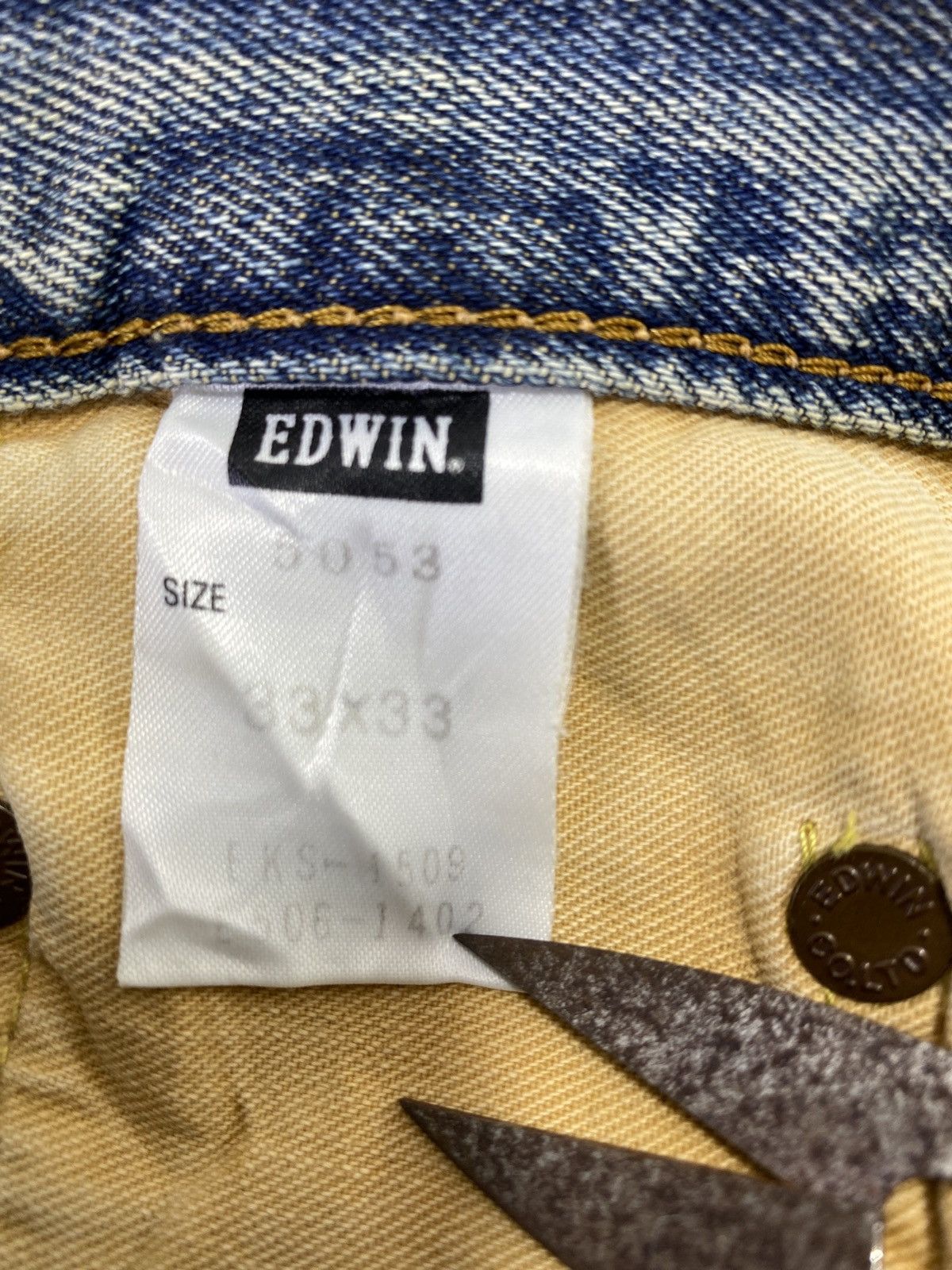 Edwin × Japanese Brand × Jean Edwin 505xx Distress Blue Wash Redline Denim - J811 Size US 33 - 4 Thumbnail