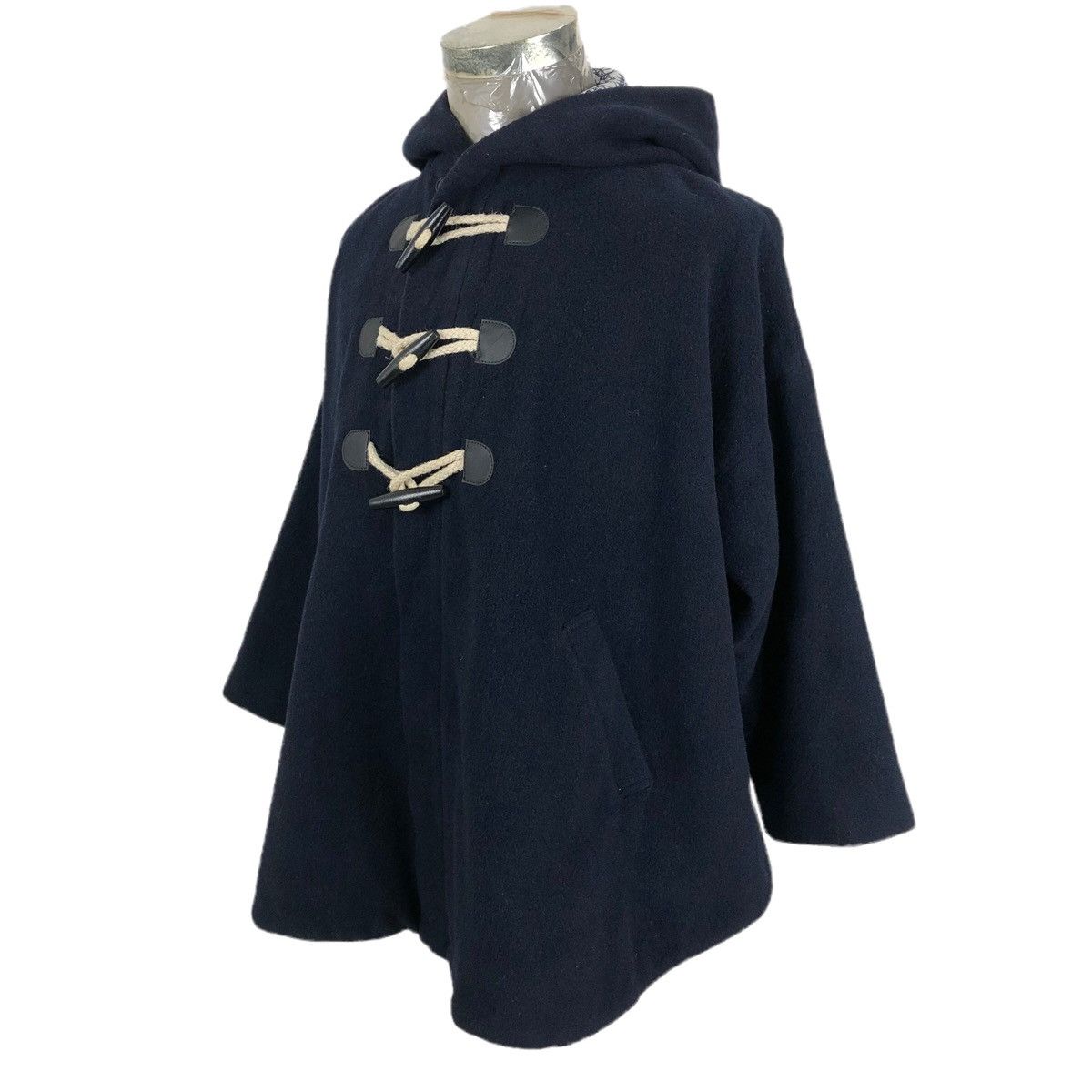 Issey Miyake Ne-Net Wool Oversized Duffle Coat Hoodie Size US L / EU 52-54 / 3 - 4 Thumbnail