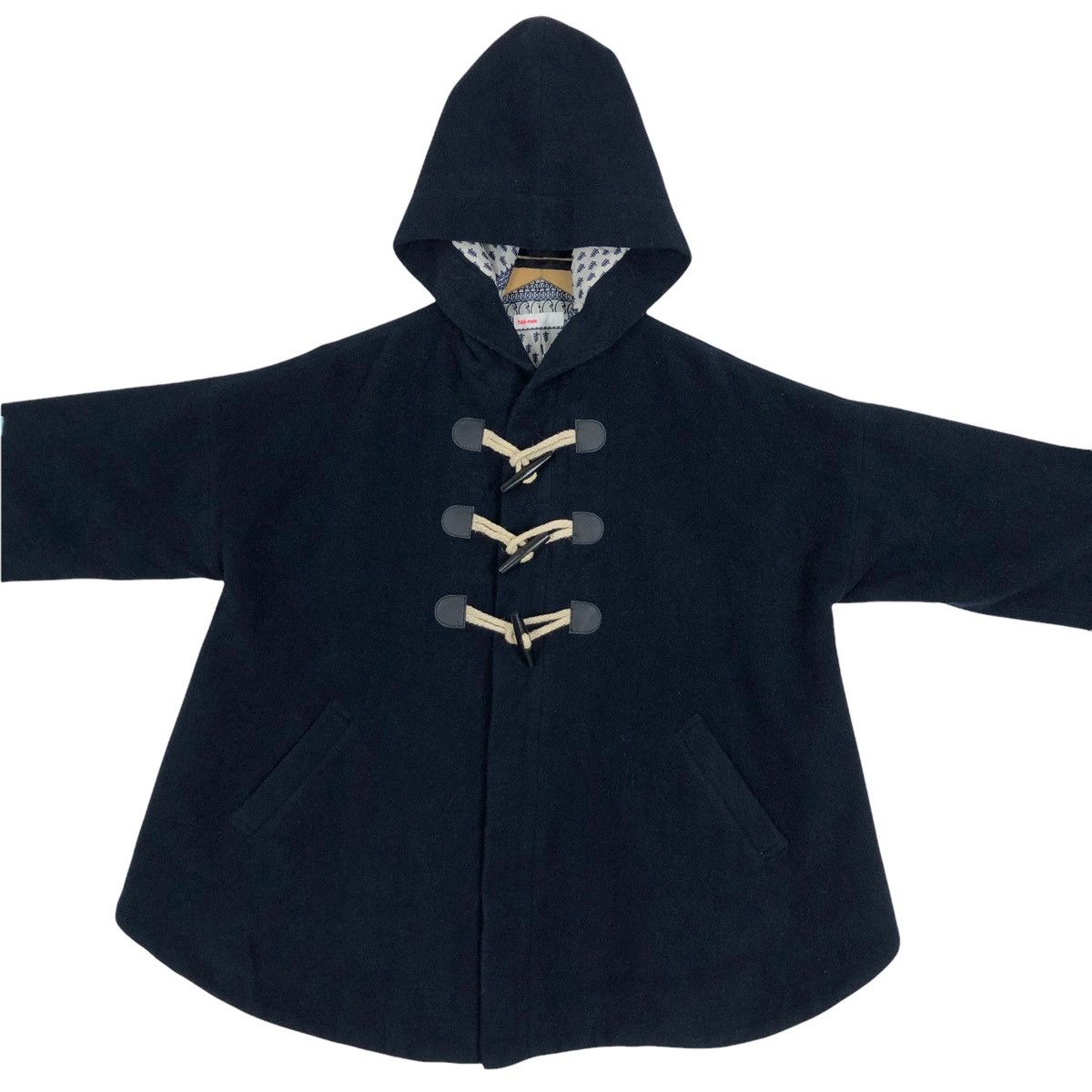 Issey Miyake Ne-Net Wool Oversized Duffle Coat Hoodie Size US L / EU 52-54 / 3 - 10 Thumbnail