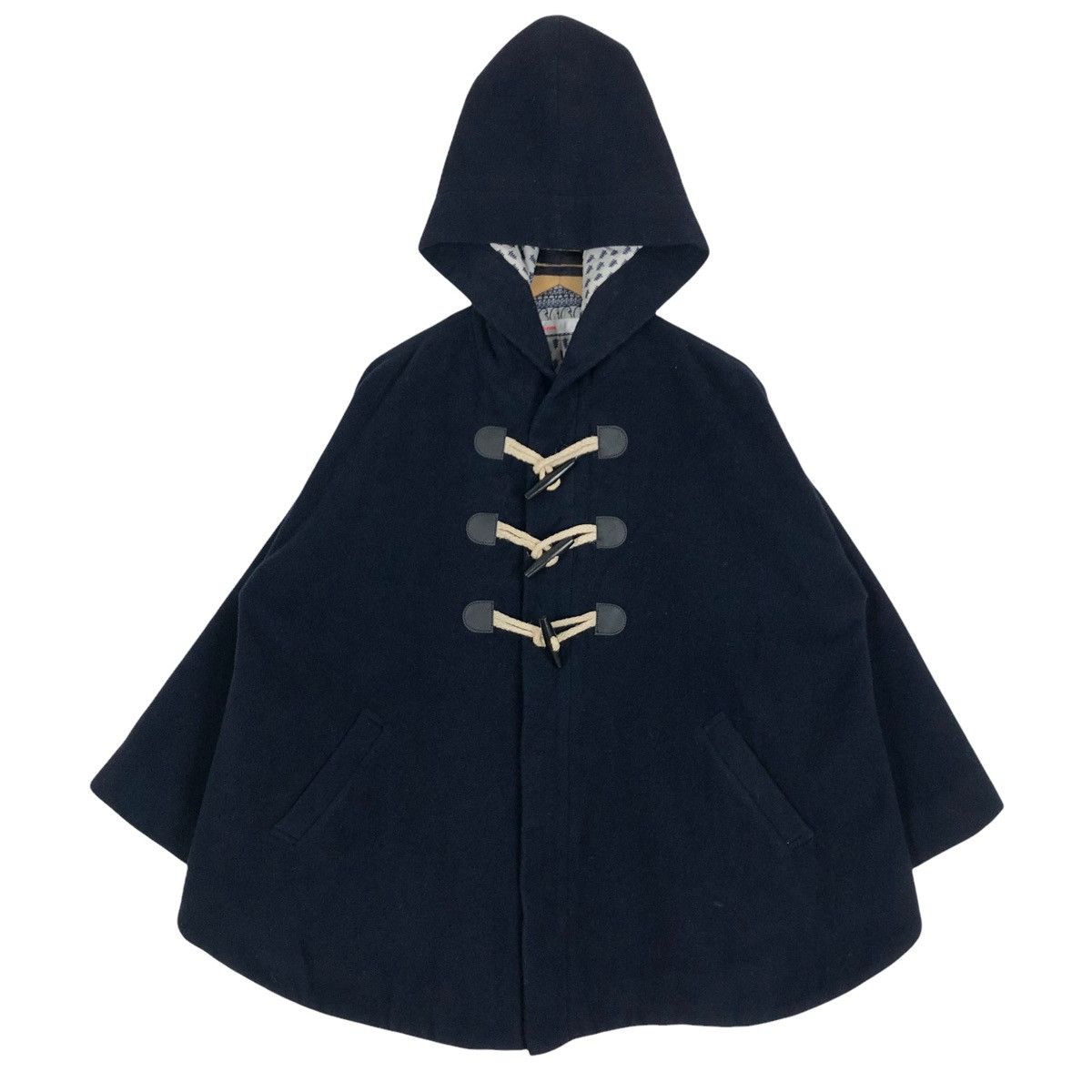 Issey Miyake Ne-Net Wool Oversized Duffle Coat Hoodie Size US L / EU 52-54 / 3 - 1 Thumbnail