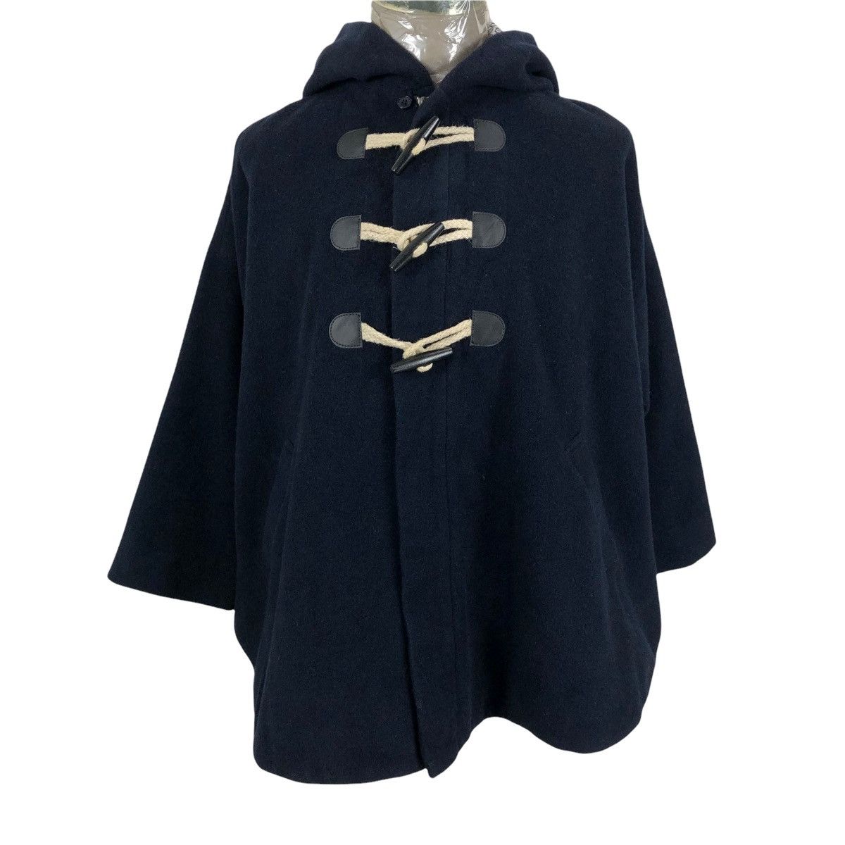 Issey Miyake Ne-Net Wool Oversized Duffle Coat Hoodie Size US L / EU 52-54 / 3 - 5 Thumbnail