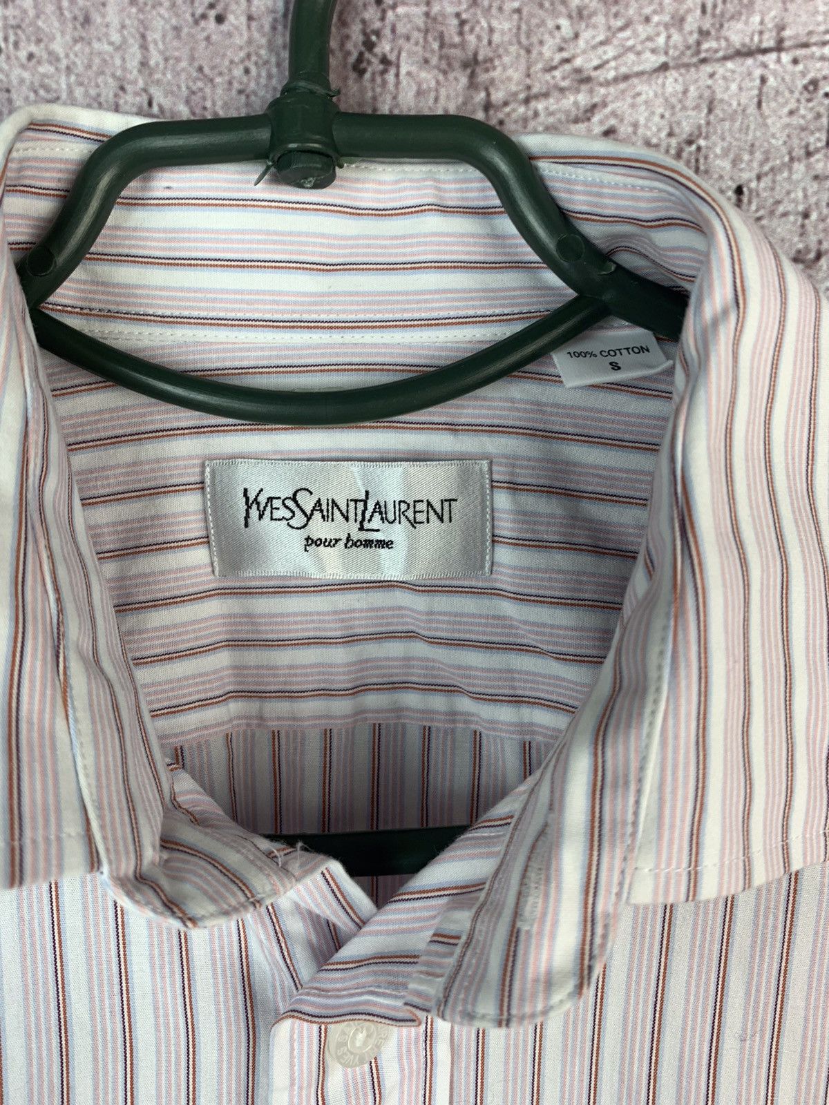 Yves Saint Laurent Yves Saint Laurent Mens Long Sleeve Striped Shirt Size US S / EU 44-46 / 1 - 4 Thumbnail