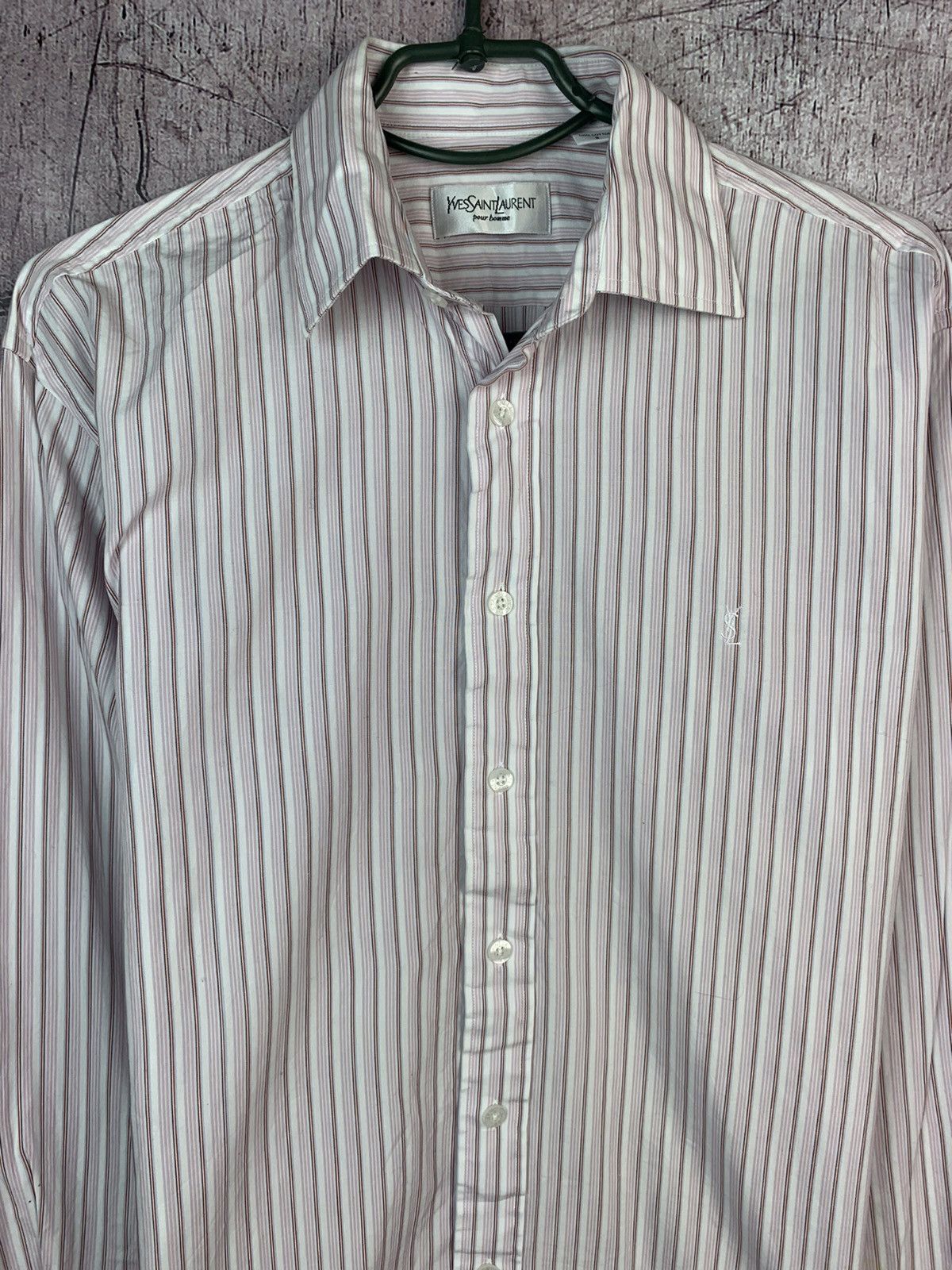 Yves Saint Laurent Yves Saint Laurent Mens Long Sleeve Striped Shirt Size US S / EU 44-46 / 1 - 2 Thumbnail