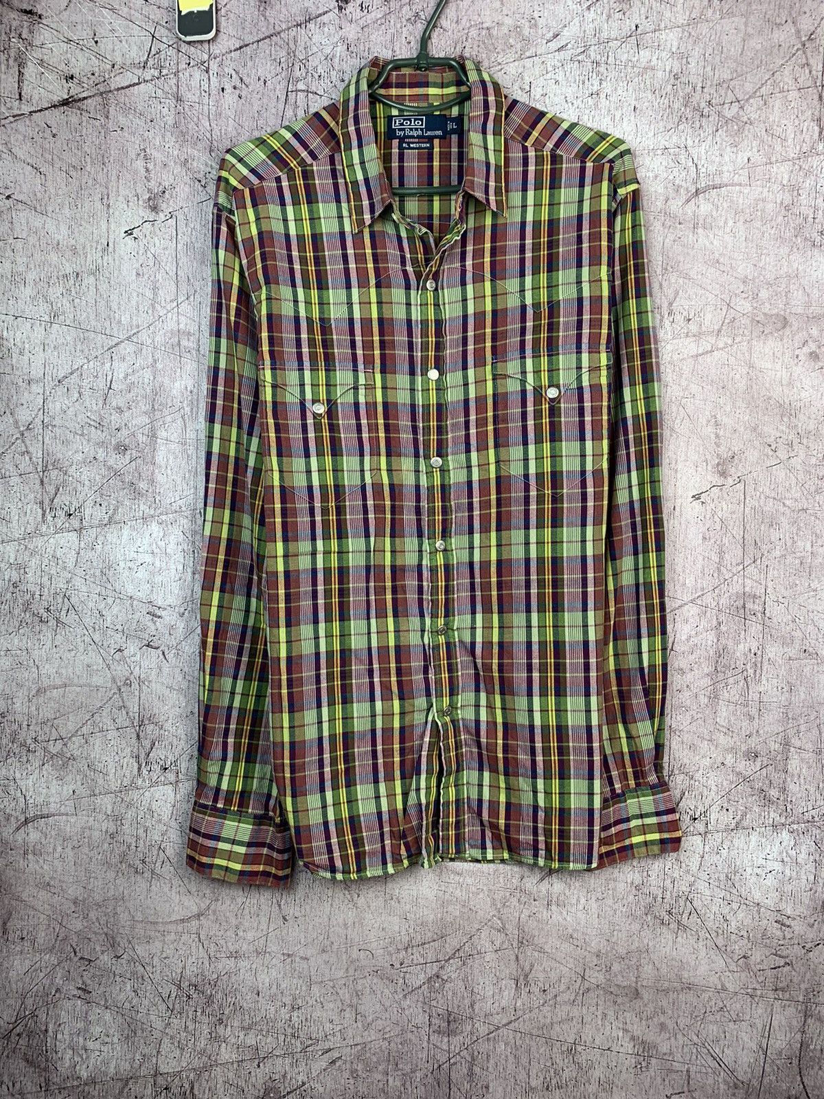Polo Ralph Lauren × Ralph Lauren Polo Ralph Lauren Mens Long Sleeve Western Plaid Shirt Size US L / EU 52-54 / 3 - 1 Thumbnail