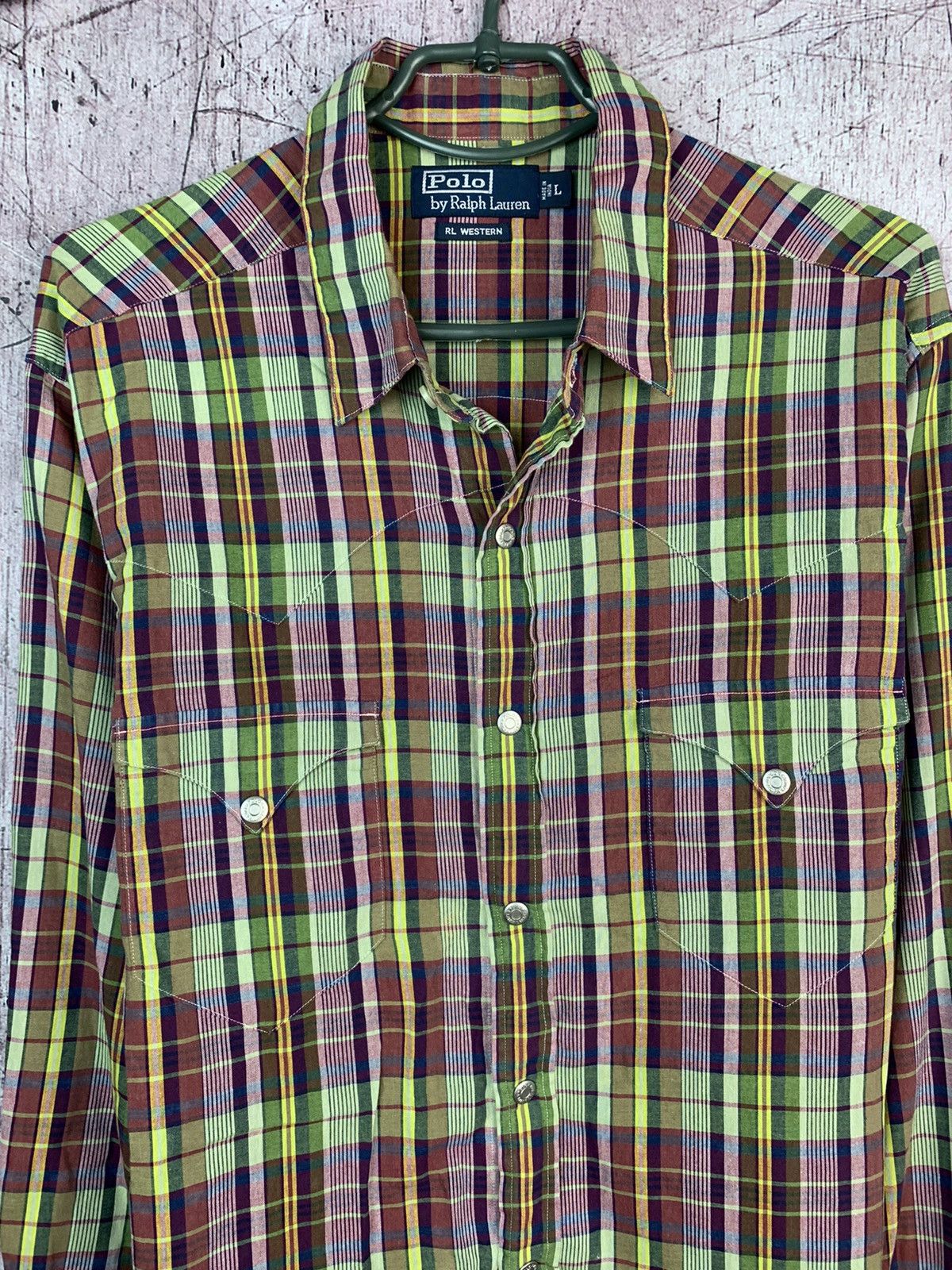 Polo Ralph Lauren × Ralph Lauren Polo Ralph Lauren Mens Long Sleeve Western Plaid Shirt Size US L / EU 52-54 / 3 - 2 Thumbnail
