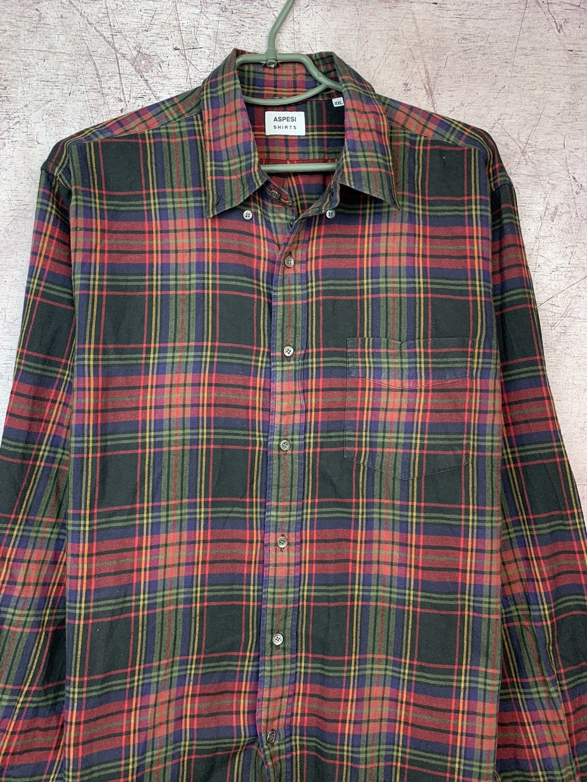 Aspesi × Vintage Aspesi Plaid Y2K Flannel Mens Shirt Size US XXL / EU 58 / 5 - 2 Thumbnail