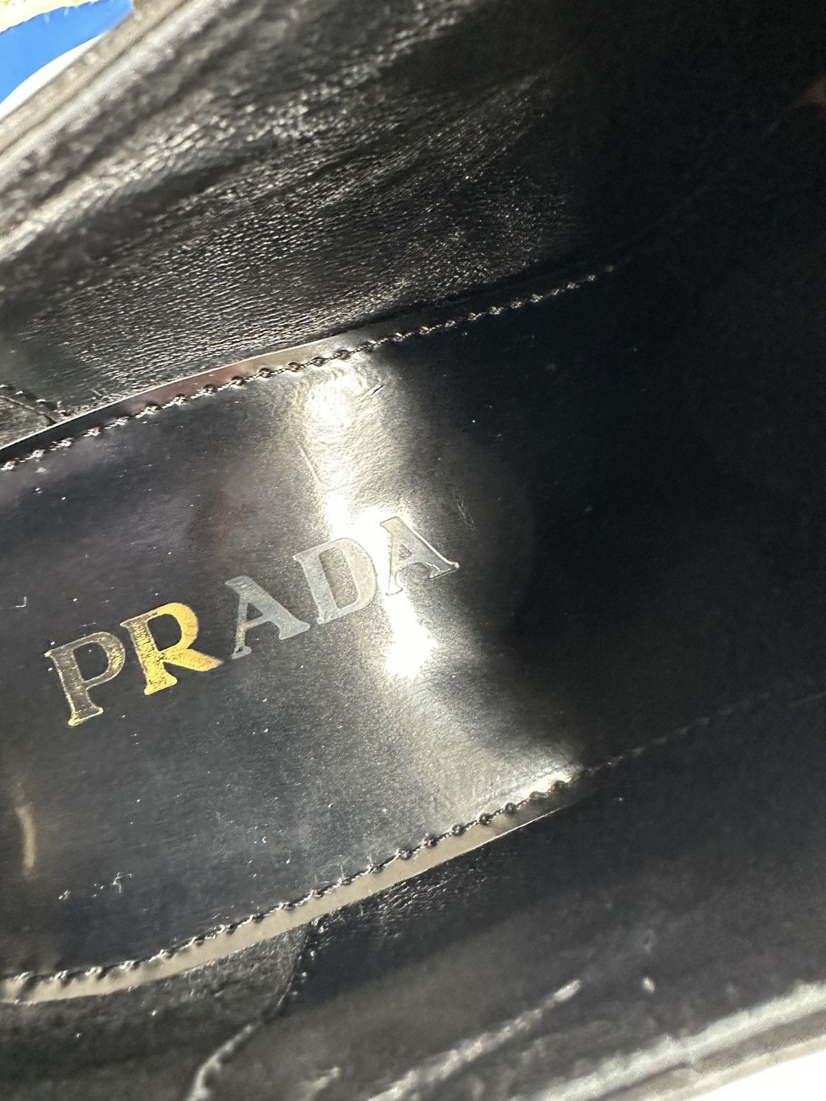 Prada 900$ Prada Perforated Wingtip Derby shoes white blue stripe Size US 6 / EU 39 - 11 Thumbnail