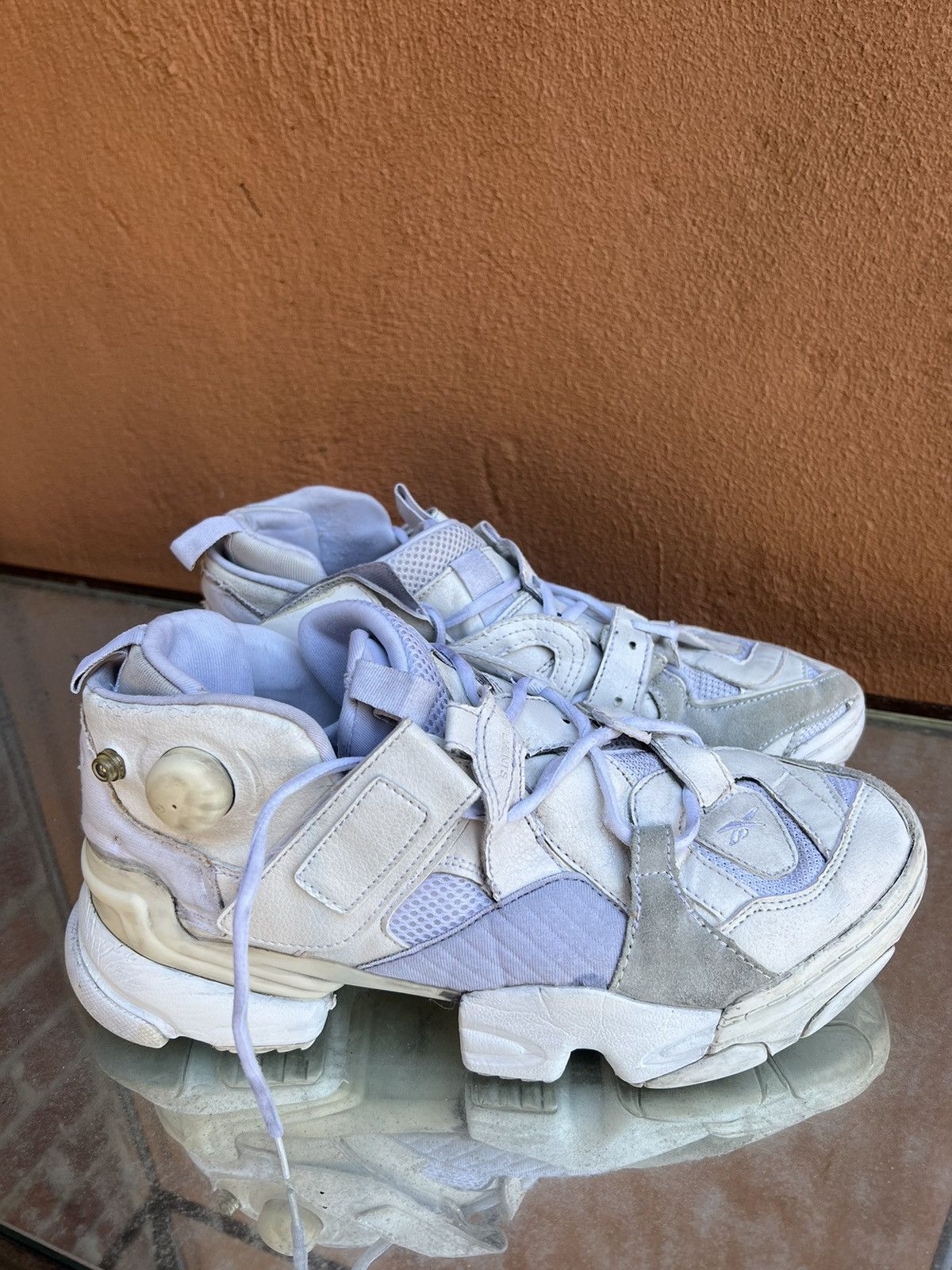image of Reebok x Vetements Genetically Modified Trainers Shoes in White, Men's (Size 10)