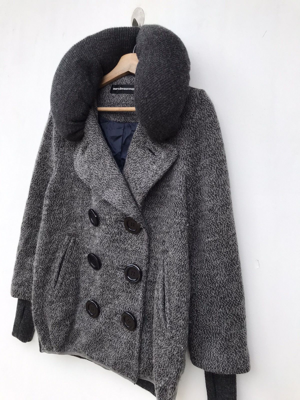 Issey Miyake Mercibeaucoup Japan Archive Chunky Knit Padded Collar Jacket Size M / US 6-8 / IT 42-44 - 6 Thumbnail