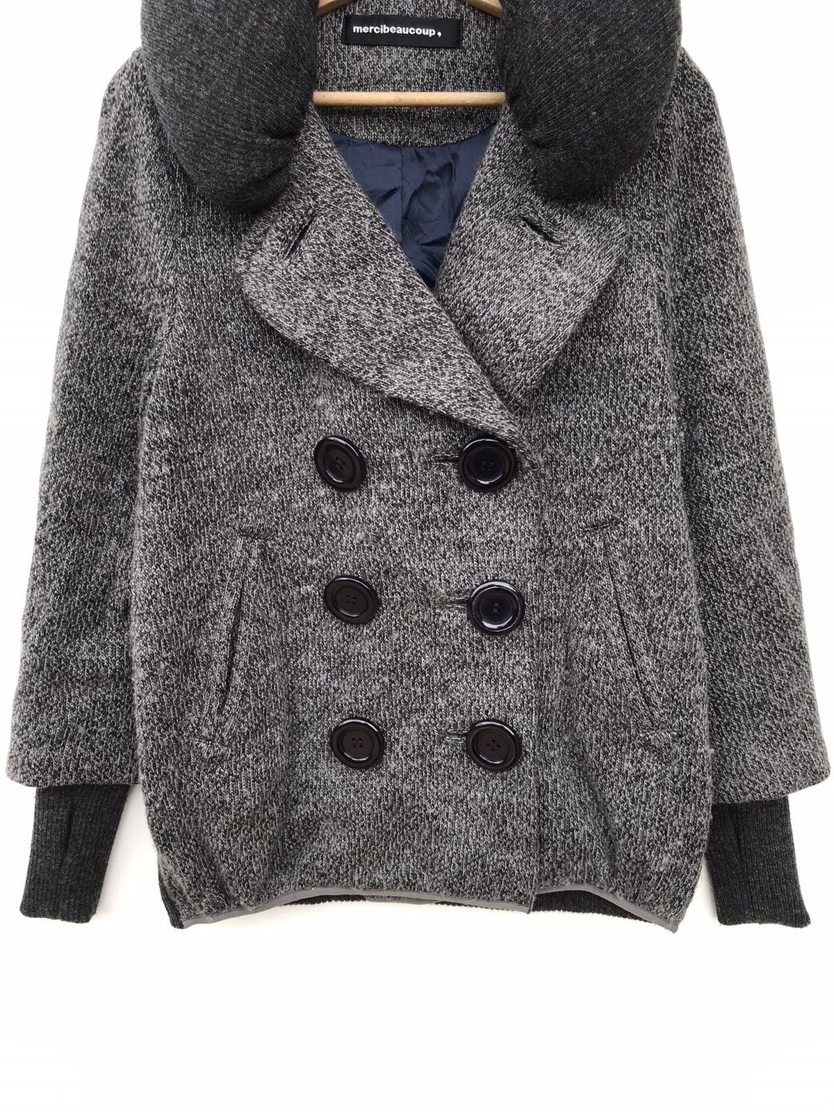 Issey Miyake Mercibeaucoup Japan Archive Chunky Knit Padded Collar Jacket Size M / US 6-8 / IT 42-44 - 4 Thumbnail