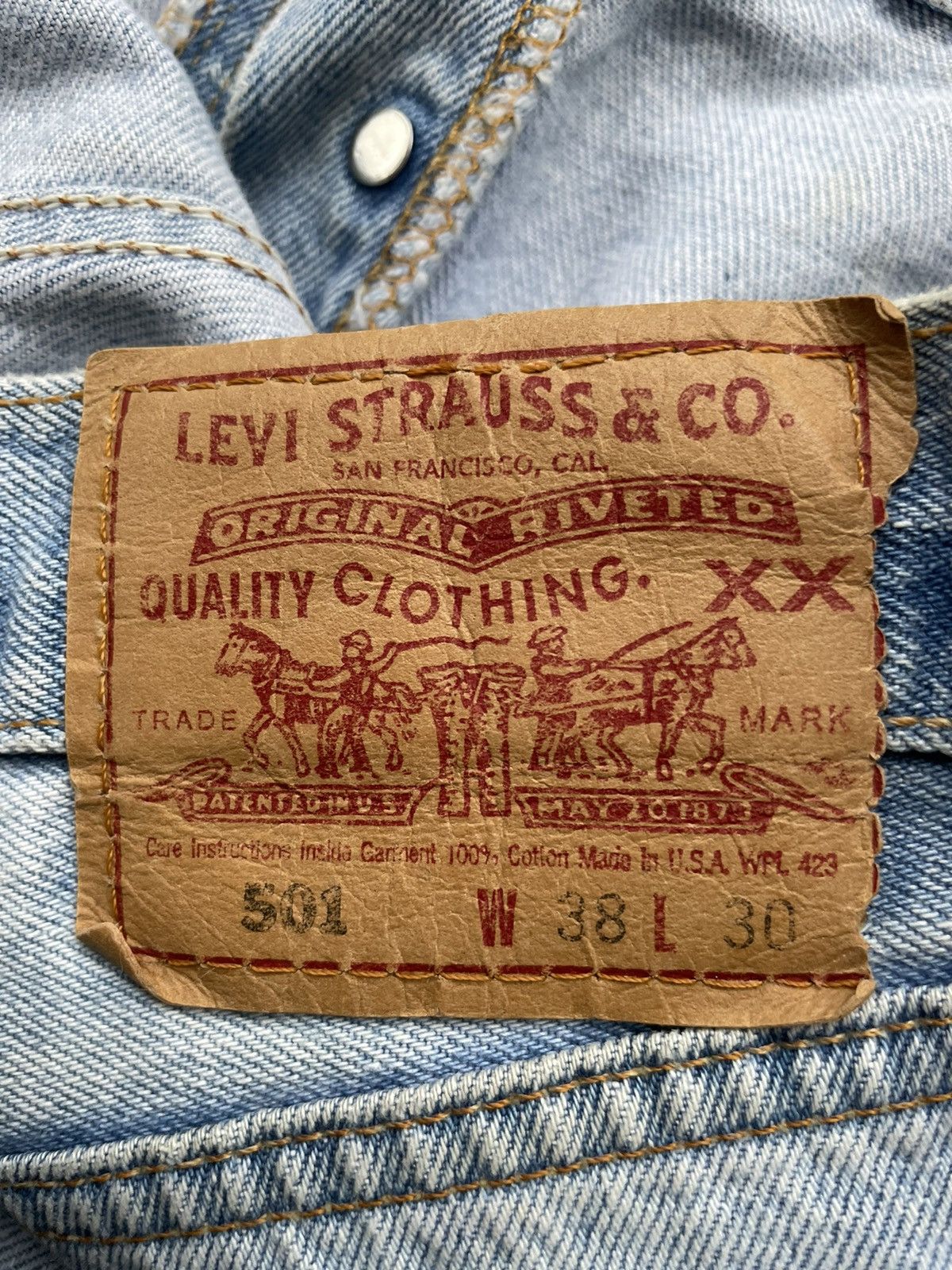 Levi's Levi’s 501 e 2001 Usa Aging Faded Wash Size US 37 - 11 Thumbnail