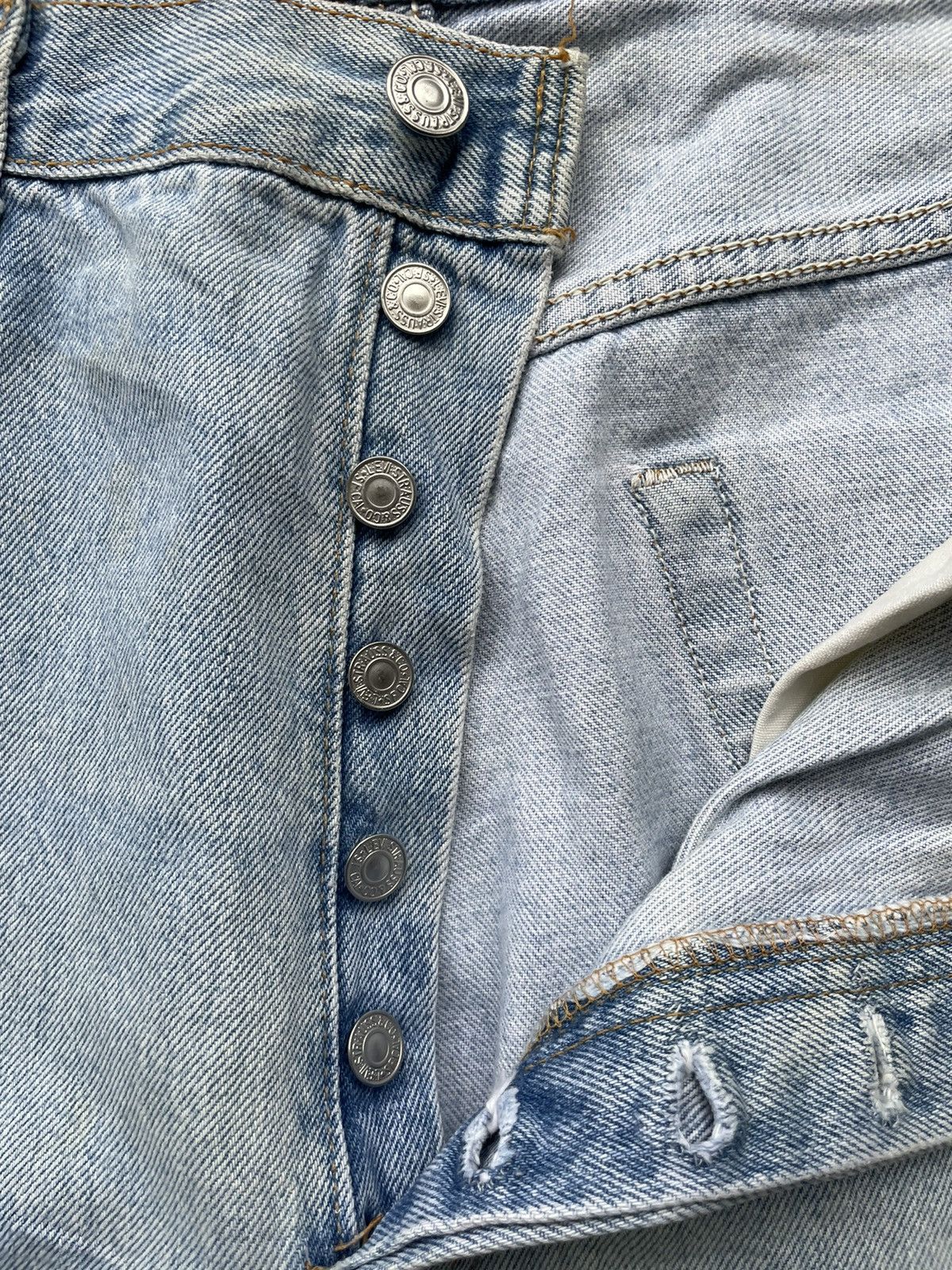 Levi's Levi’s 501 e 2001 Usa Aging Faded Wash Size US 37 - 20 Thumbnail