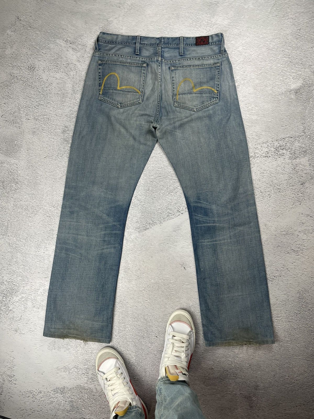 Vintage Evisu Blue Distressed jeans y2k travis style