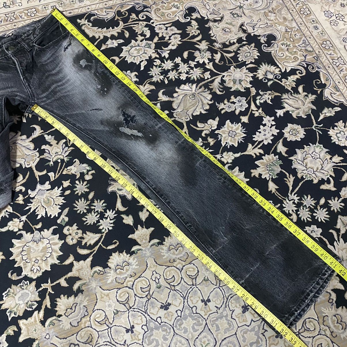 GOSTAR DE FUGA FUGA Denim Scab Oil Stained Flare Jeans Size US 31 - 20 Thumbnail