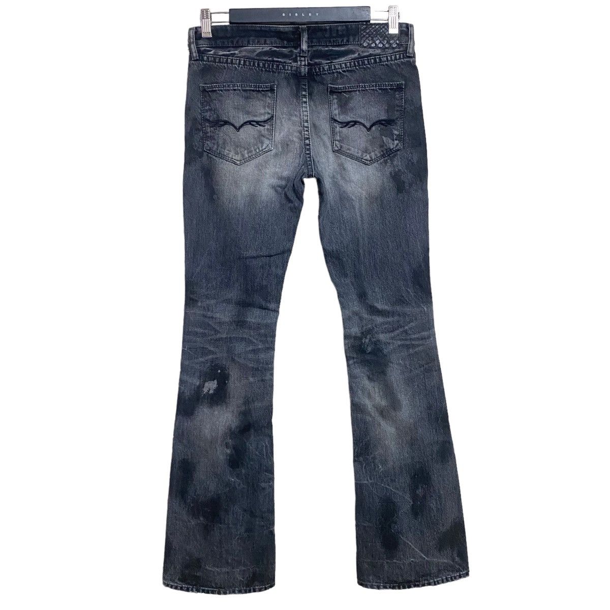 GOSTAR DE FUGA FUGA Denim Scab Oil Stained Flare Jeans Size US 31 - 1 Thumbnail