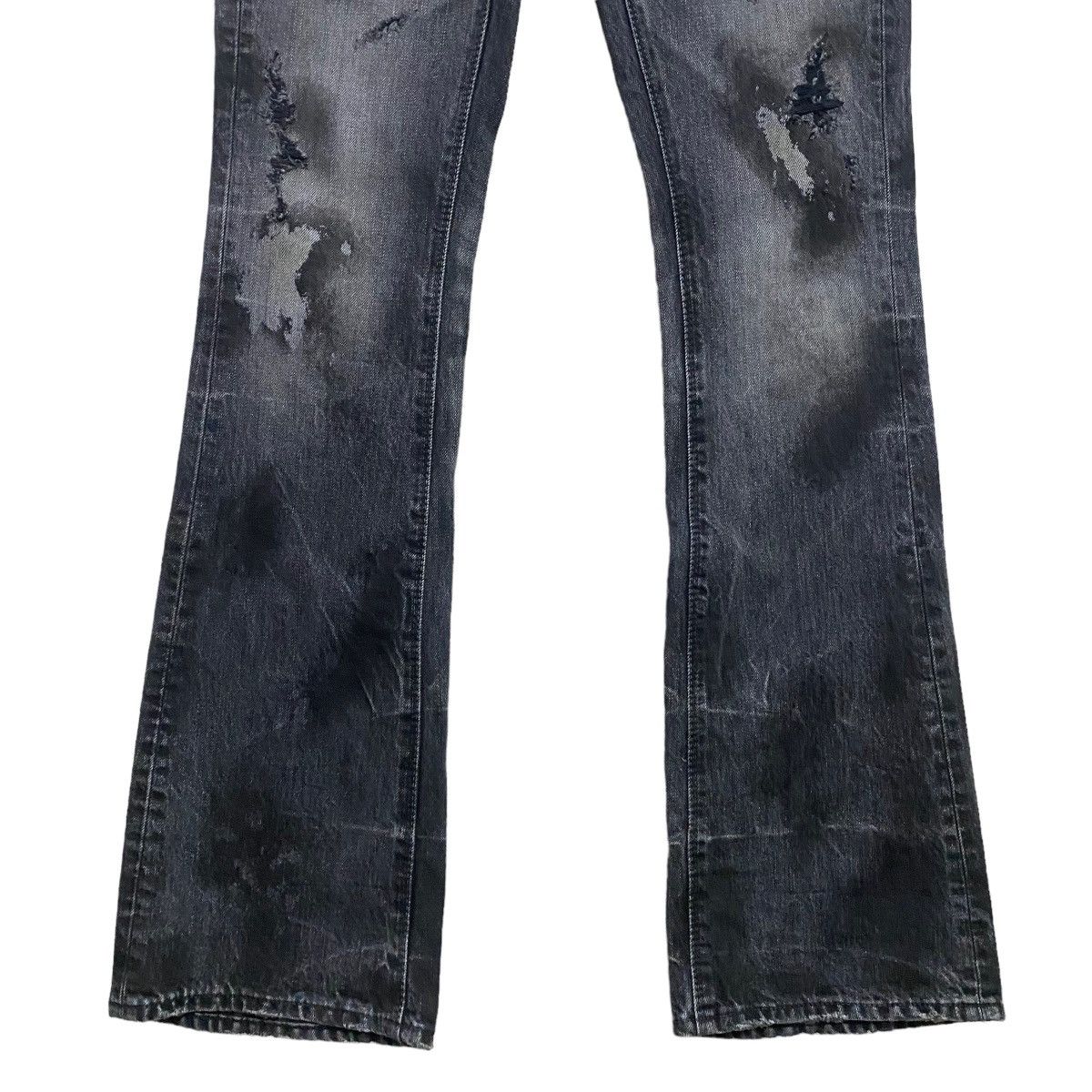 GOSTAR DE FUGA FUGA Denim Scab Oil Stained Flare Jeans Size US 31 - 7 Thumbnail