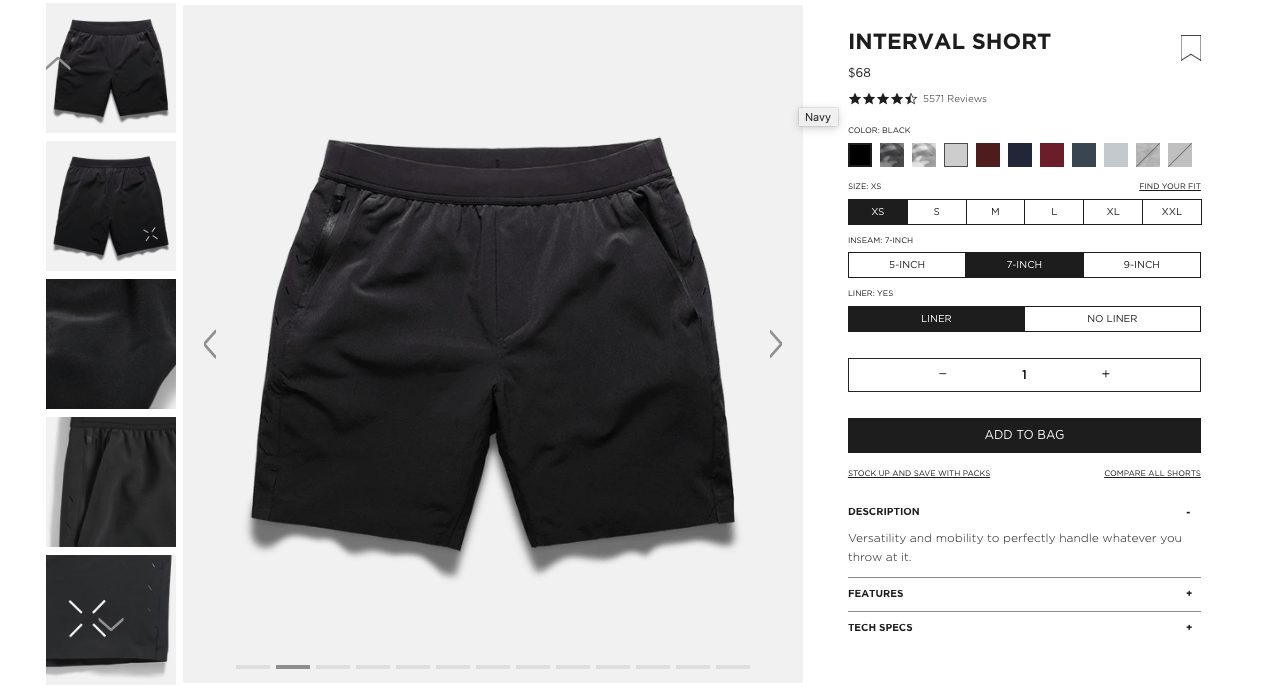 Ten Thousand Interval Short (S, Yellow) Size US 29 - 2 Thumbnail
