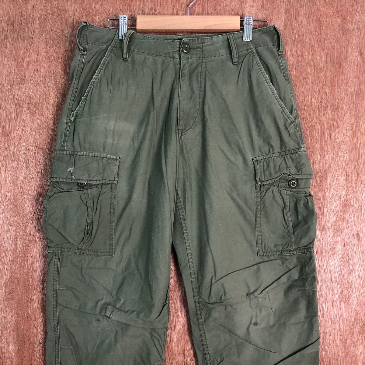 Japanese Brand DLL Uniqlo Green tactical Multipocket Cargo Pants #c217 Size US 29 - 2 Thumbnail