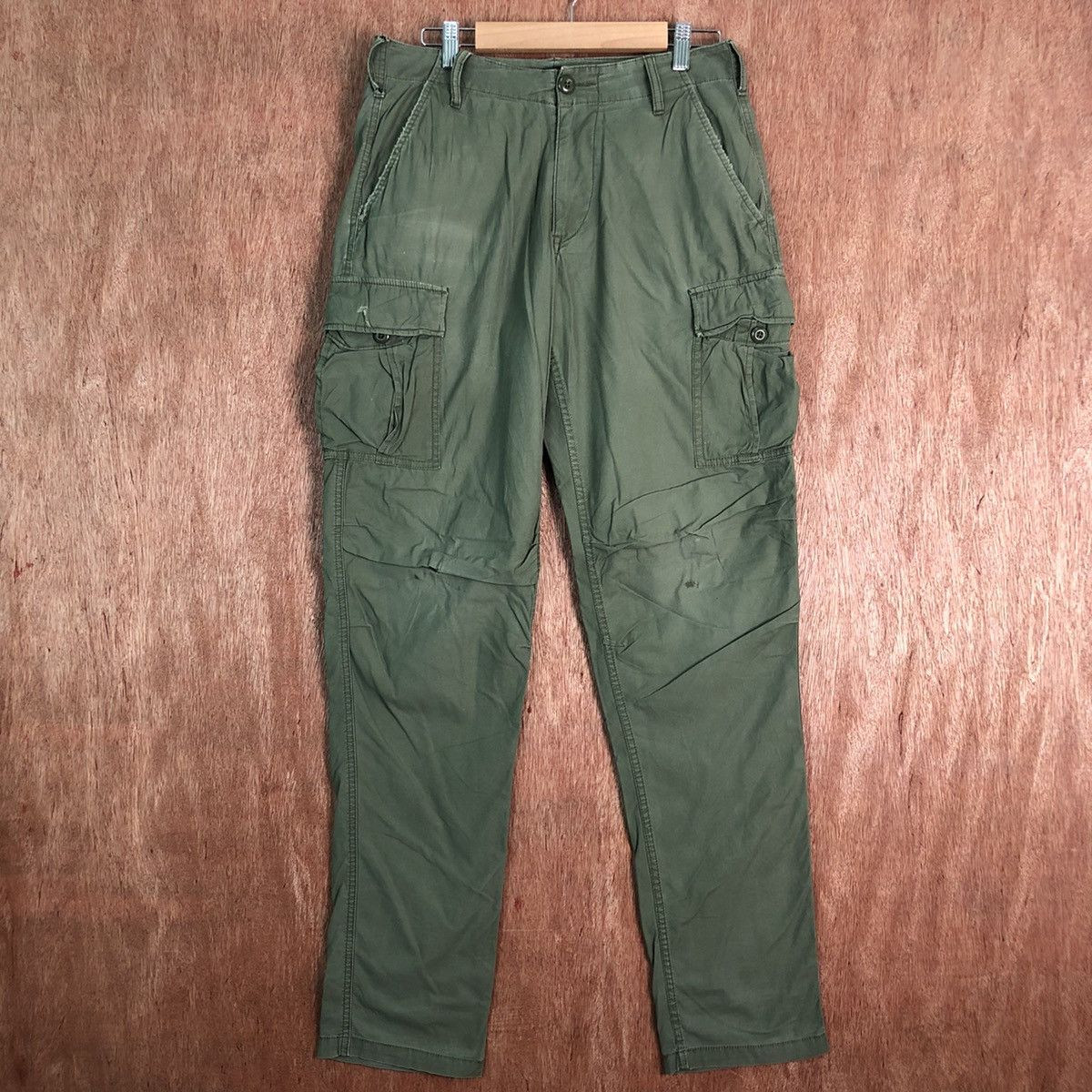 Japanese Brand DLL Uniqlo Green tactical Multipocket Cargo Pants #c217 Size US 29 - 1 Thumbnail