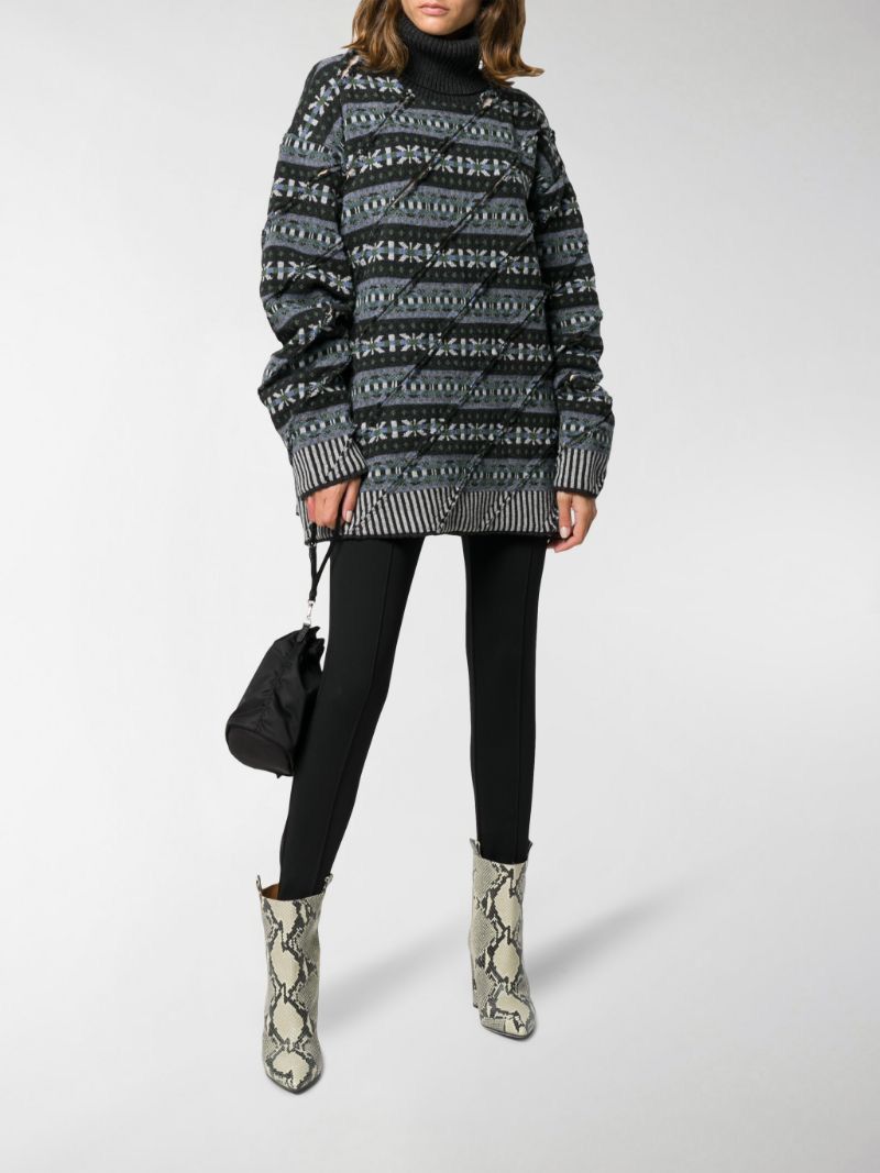 Y/Project AW19 Y/PROJECT SLASHED KNIT TURTLENECK SWEATER Size XS / US 0-2 / IT 36-38 - 4 Thumbnail