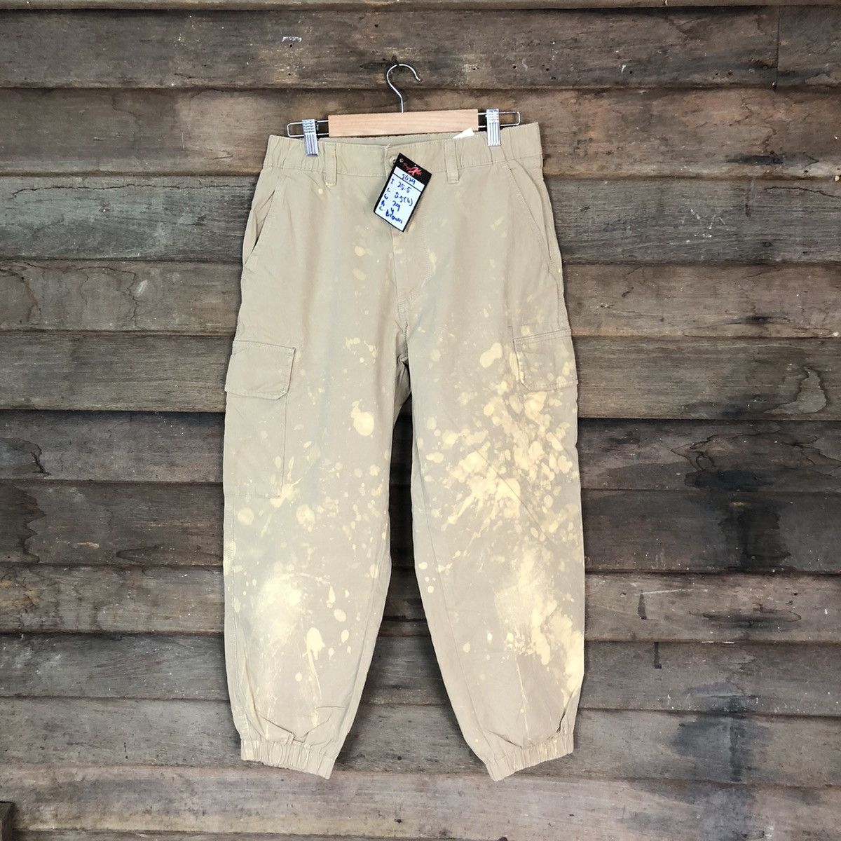 Faded Glory Uniqlo multipocket splashed painter Brown Cargo Pants #5029 Size US 29 - 1 Thumbnail