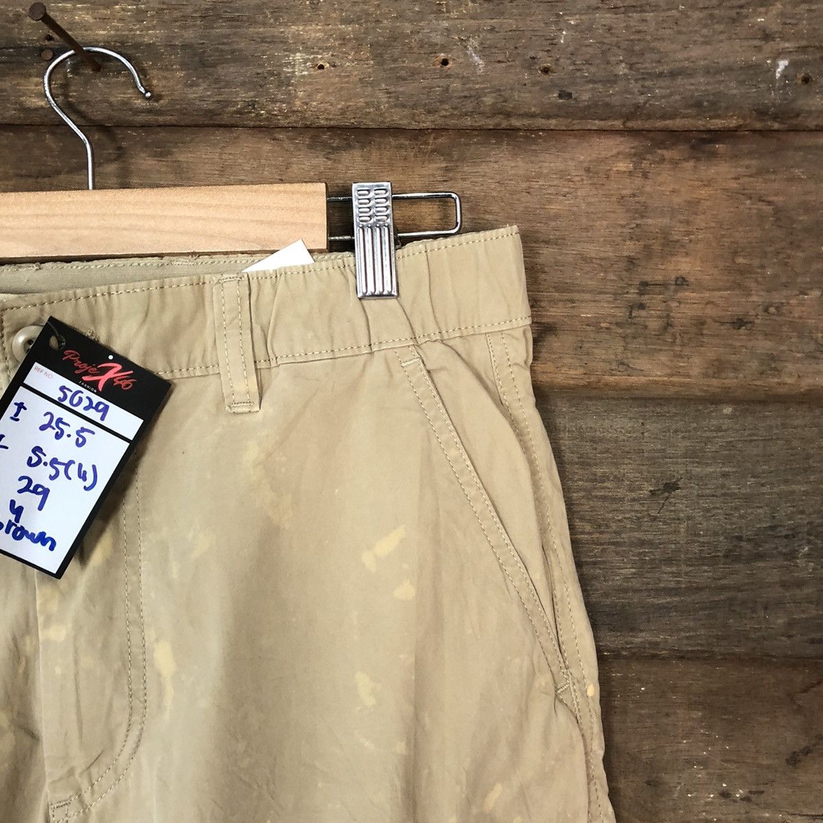 Faded Glory Uniqlo multipocket splashed painter Brown Cargo Pants #5029 Size US 29 - 5 Thumbnail