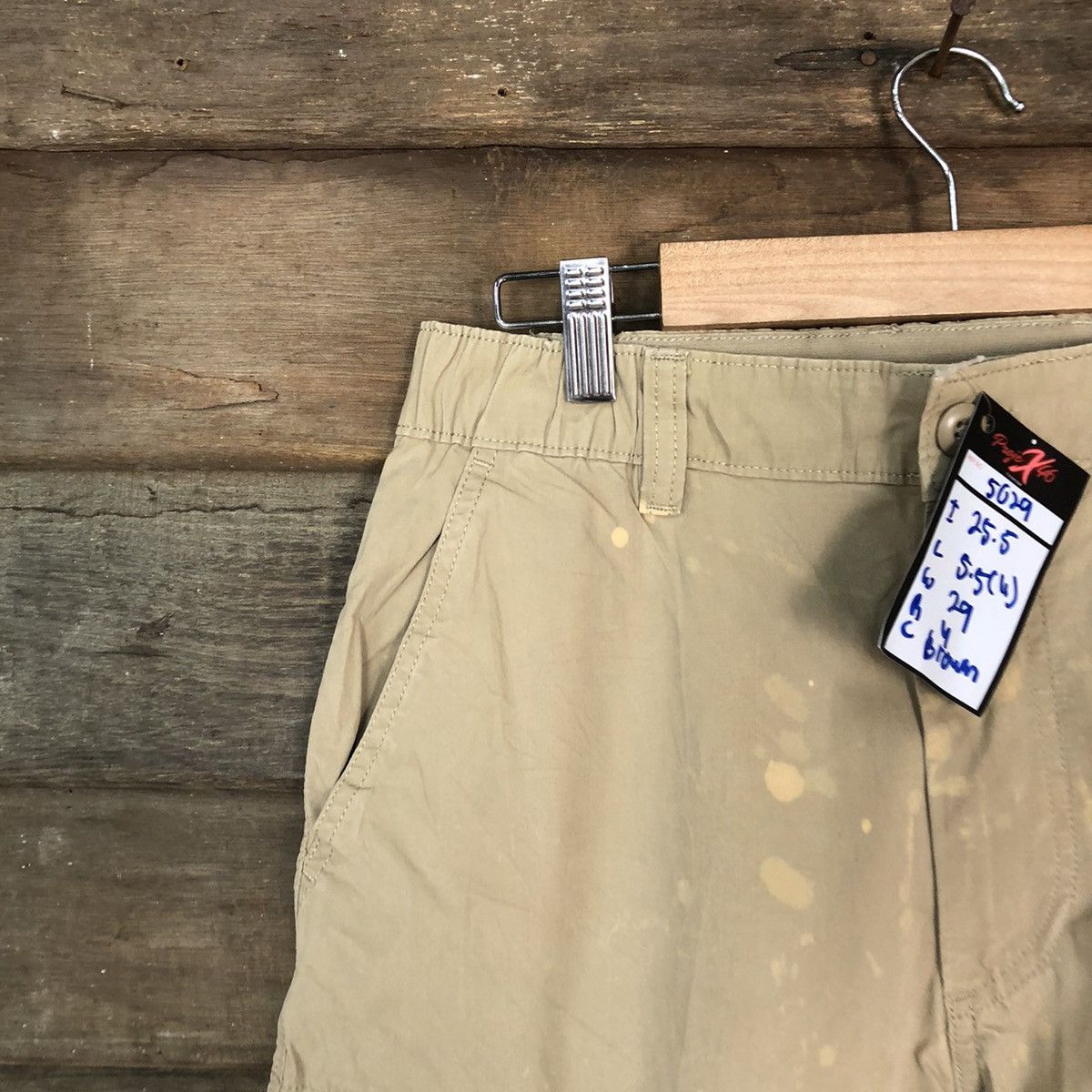 Faded Glory Uniqlo multipocket splashed painter Brown Cargo Pants #5029 Size US 29 - 4 Thumbnail