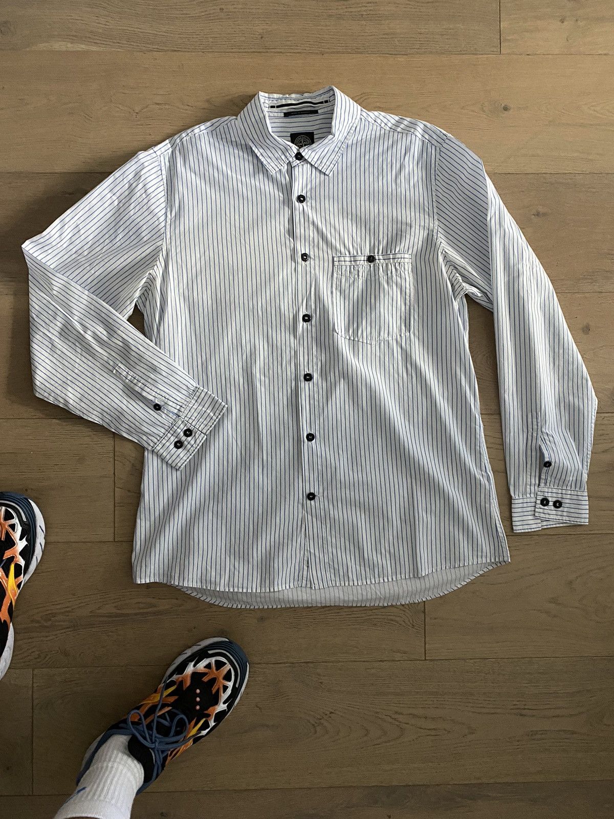 Stone Island Stone Island striped button down shirt sz XL Size US XL / EU 56 / 4 - 3 Thumbnail
