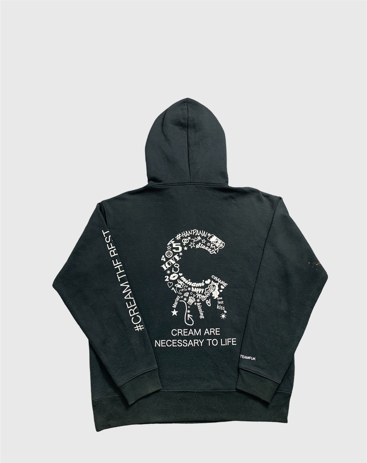 Japanese Brand × Vintage Vintage Distressed Cream Fuk Team Hoodie Size US L / EU 52-54 / 3 - 6 Thumbnail