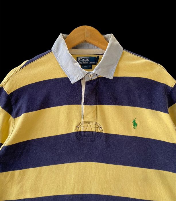 Polo Ralph Lauren Polo Ralph Lauren Blue And Yellow Stripes Rugby Shirt ...