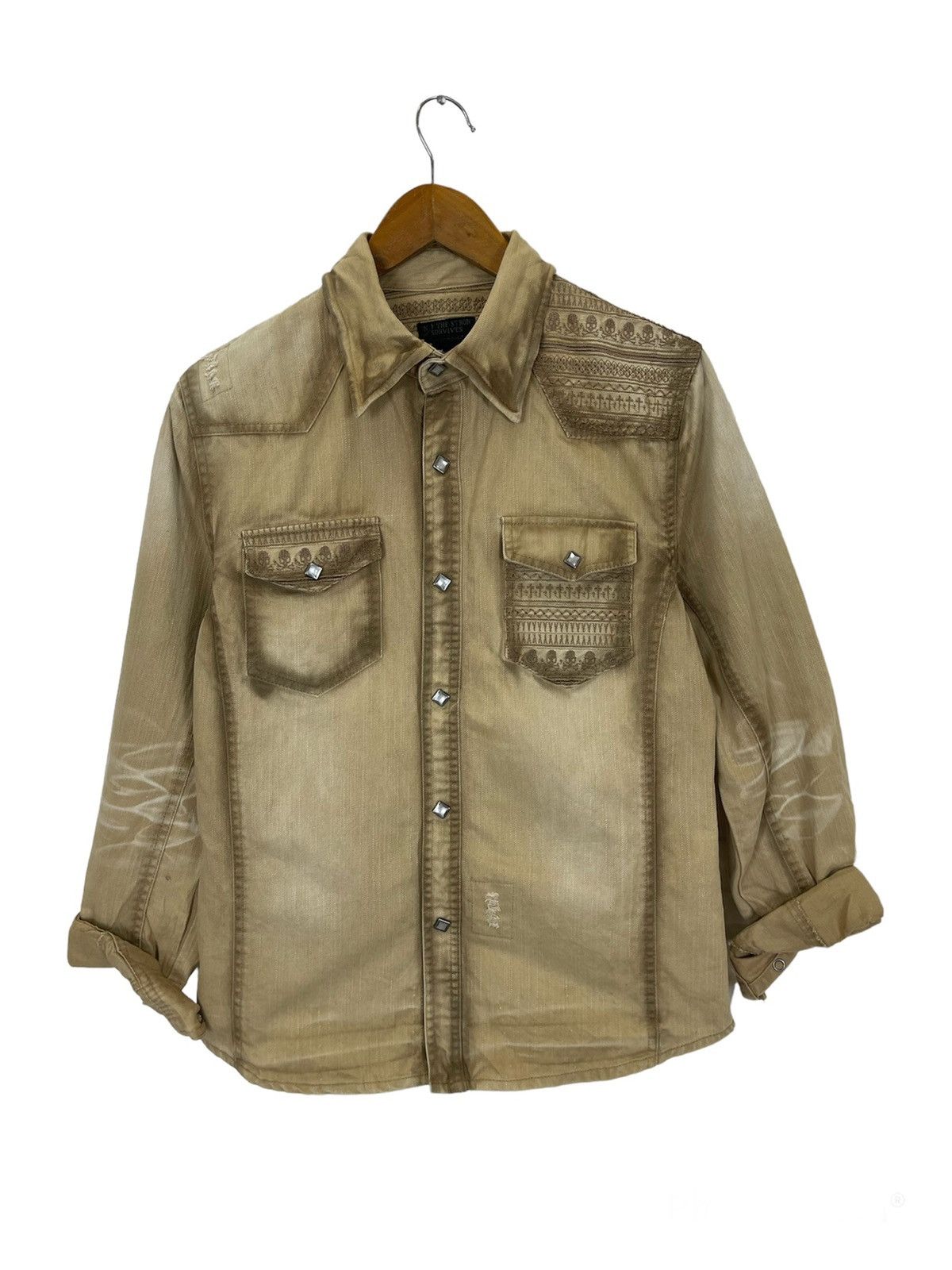 In The Attic Street Fashion🚀MUD MAD Rusty SHIRT IN THE ATTIC Distressed Size US S / EU 44-46 / 1 - 1 Thumbnail