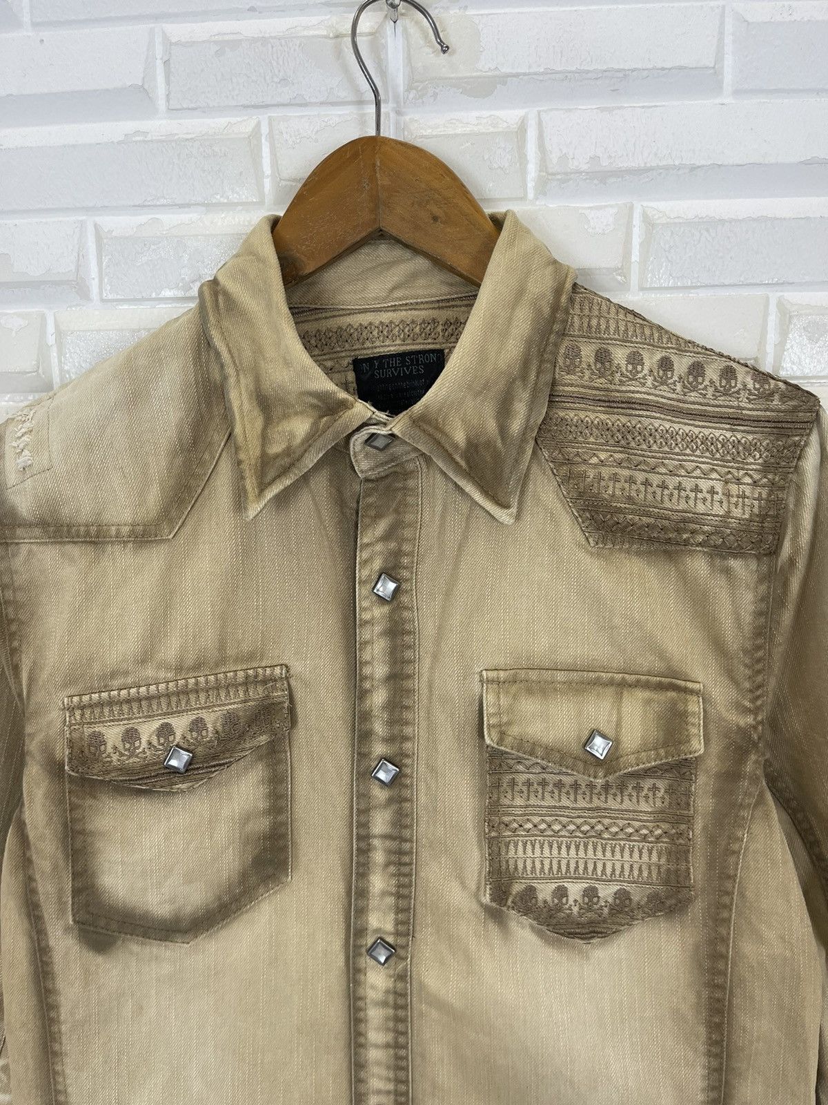 In The Attic Street Fashion🚀MUD MAD Rusty SHIRT IN THE ATTIC Distressed Size US S / EU 44-46 / 1 - 2 Thumbnail