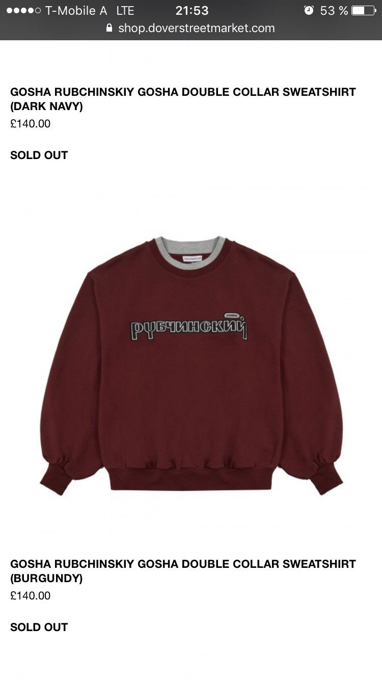 Gosha Rubchinskiy Gosha Rubchinskiy Gosha Double Collar