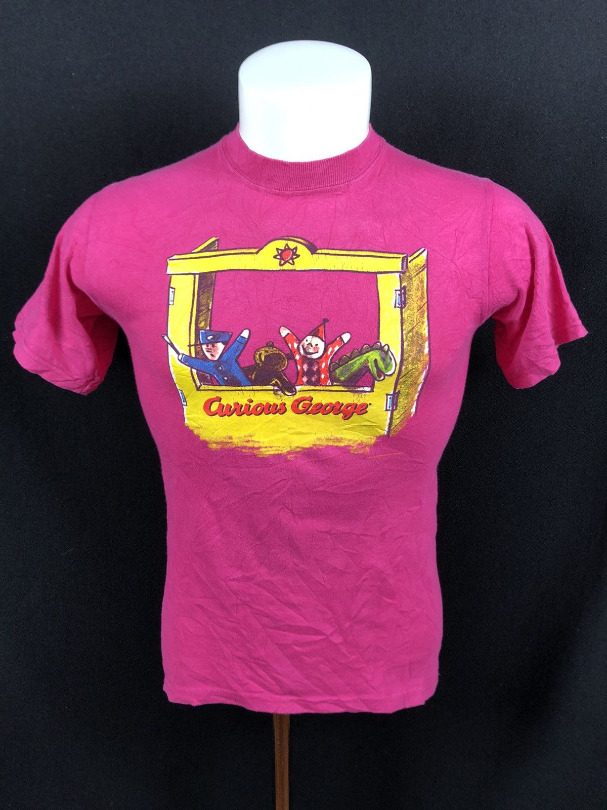 Vintage Vintage 90s 1996 Curious George Pink Shirt Size US S / EU 44-46 / 1 - 1 Thumbnail