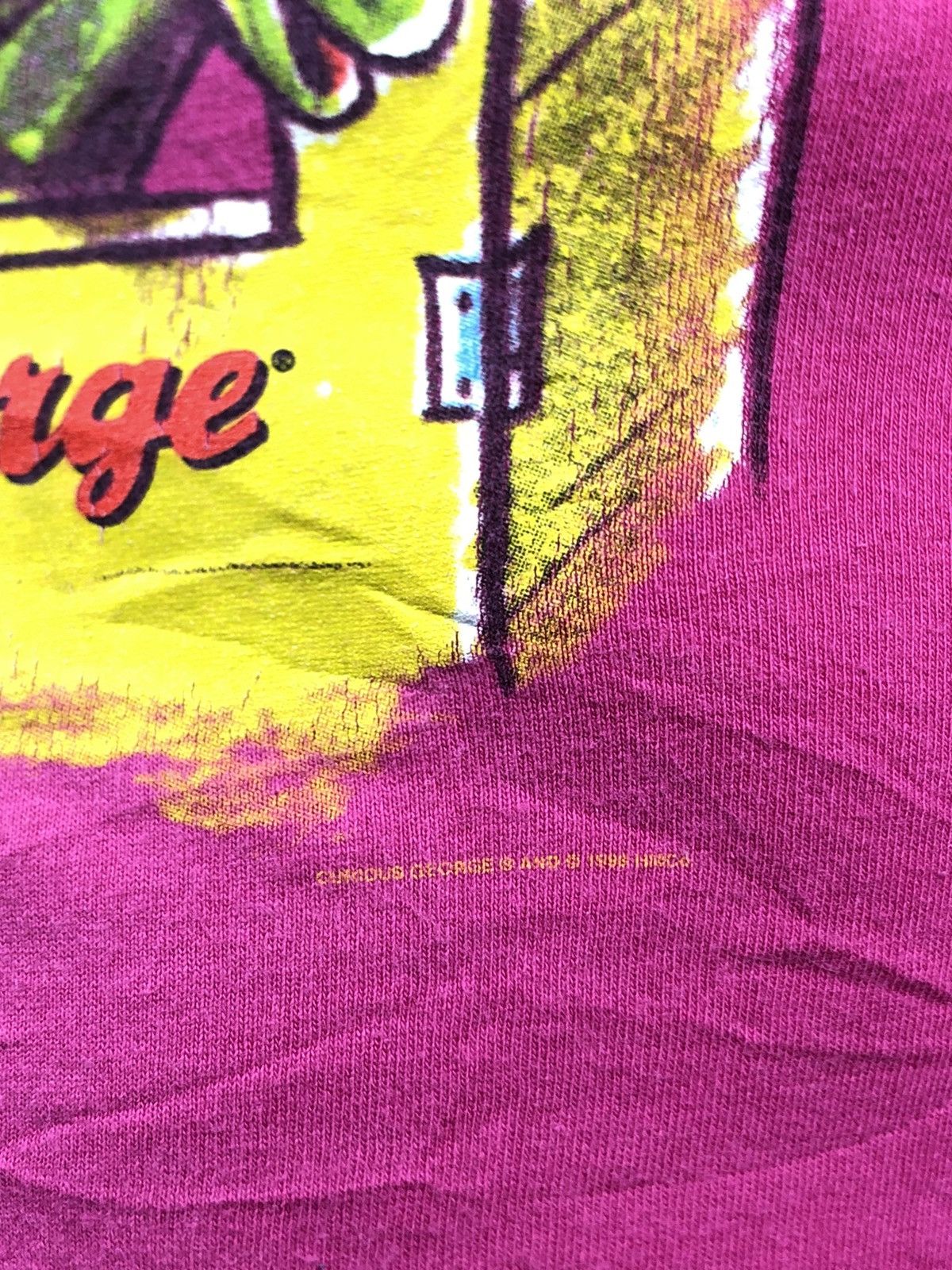 Vintage Vintage 90s 1996 Curious George Pink Shirt Size US S / EU 44-46 / 1 - 3 Thumbnail