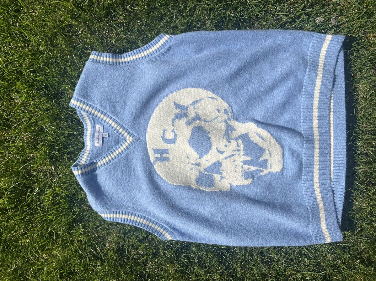 Blue Skull Sweater Heaven Can Wait Blue Jumper Heaven Can Wait
