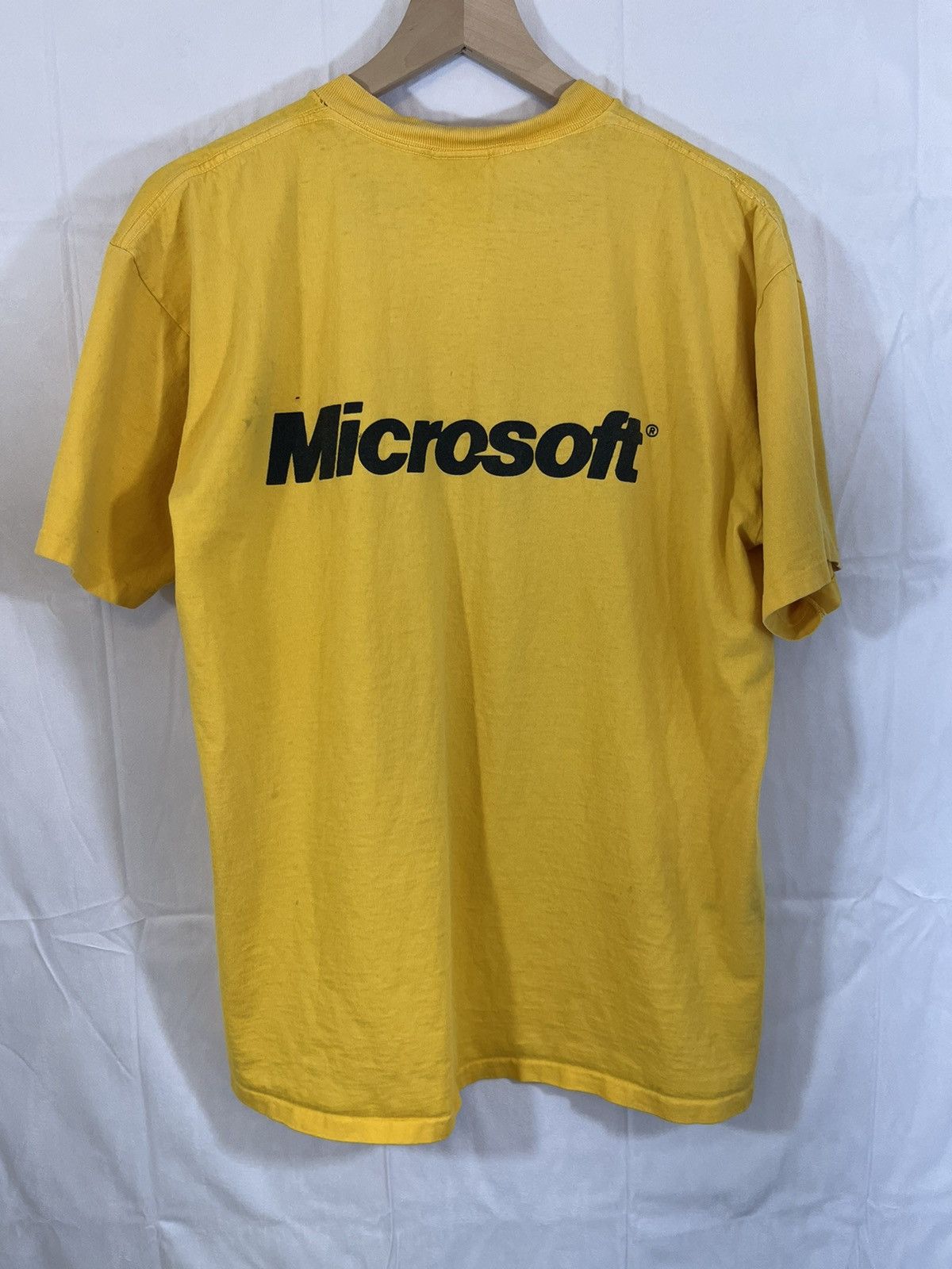 Vintage Single Stitch Thrashed Microsoft Sun Faded Blank Tee Size US L / EU 52-54 / 3 - 2 Thumbnail