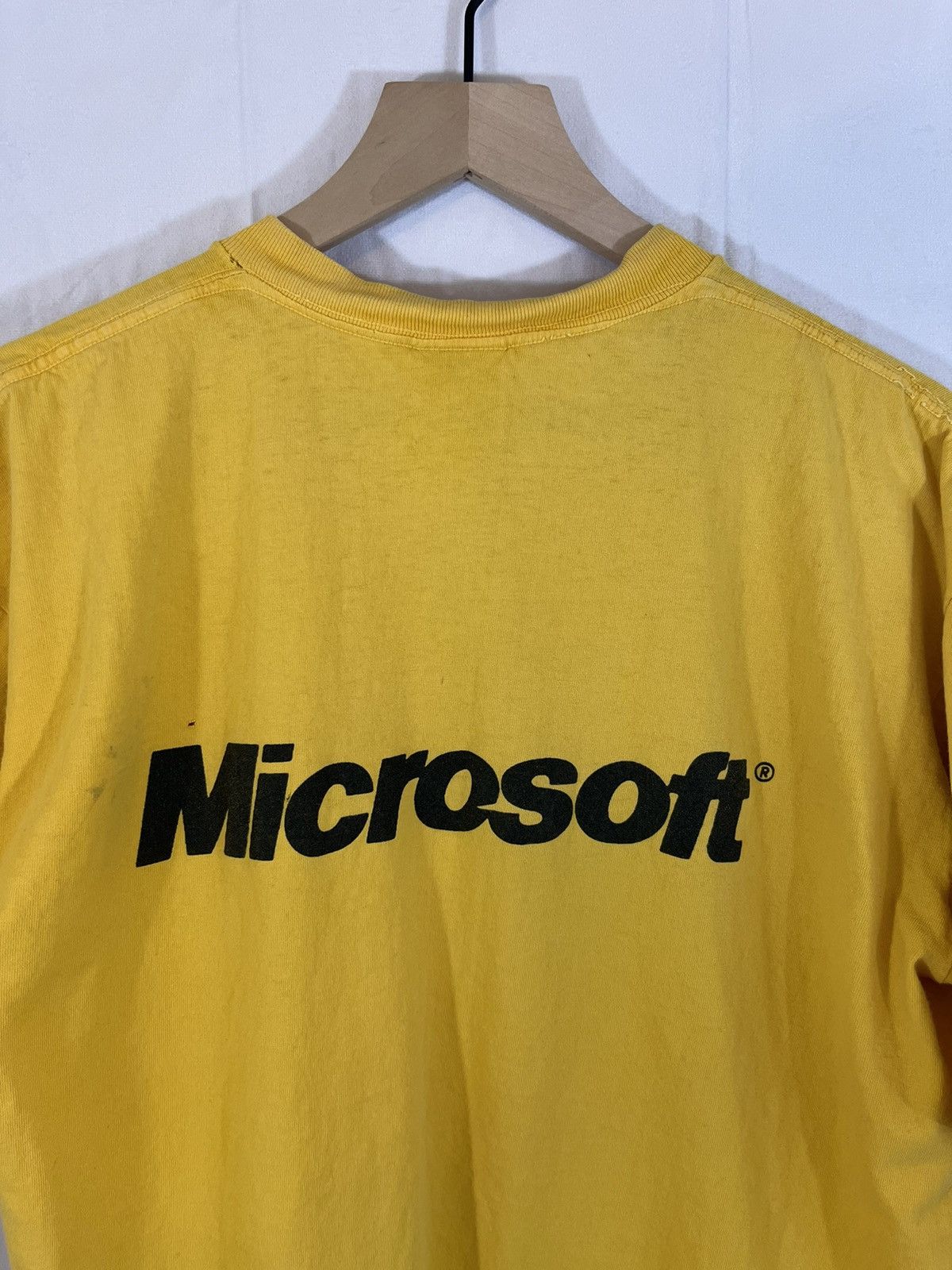 Vintage Single Stitch Thrashed Microsoft Sun Faded Blank Tee Size US L / EU 52-54 / 3 - 1 Thumbnail