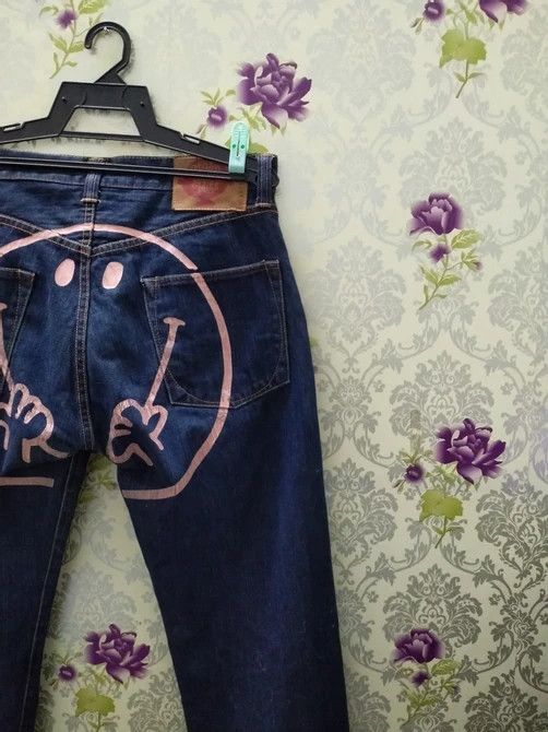 Designer DISTRESSED DENIM JEANS Size US 32 / EU 48 - 2 Thumbnail