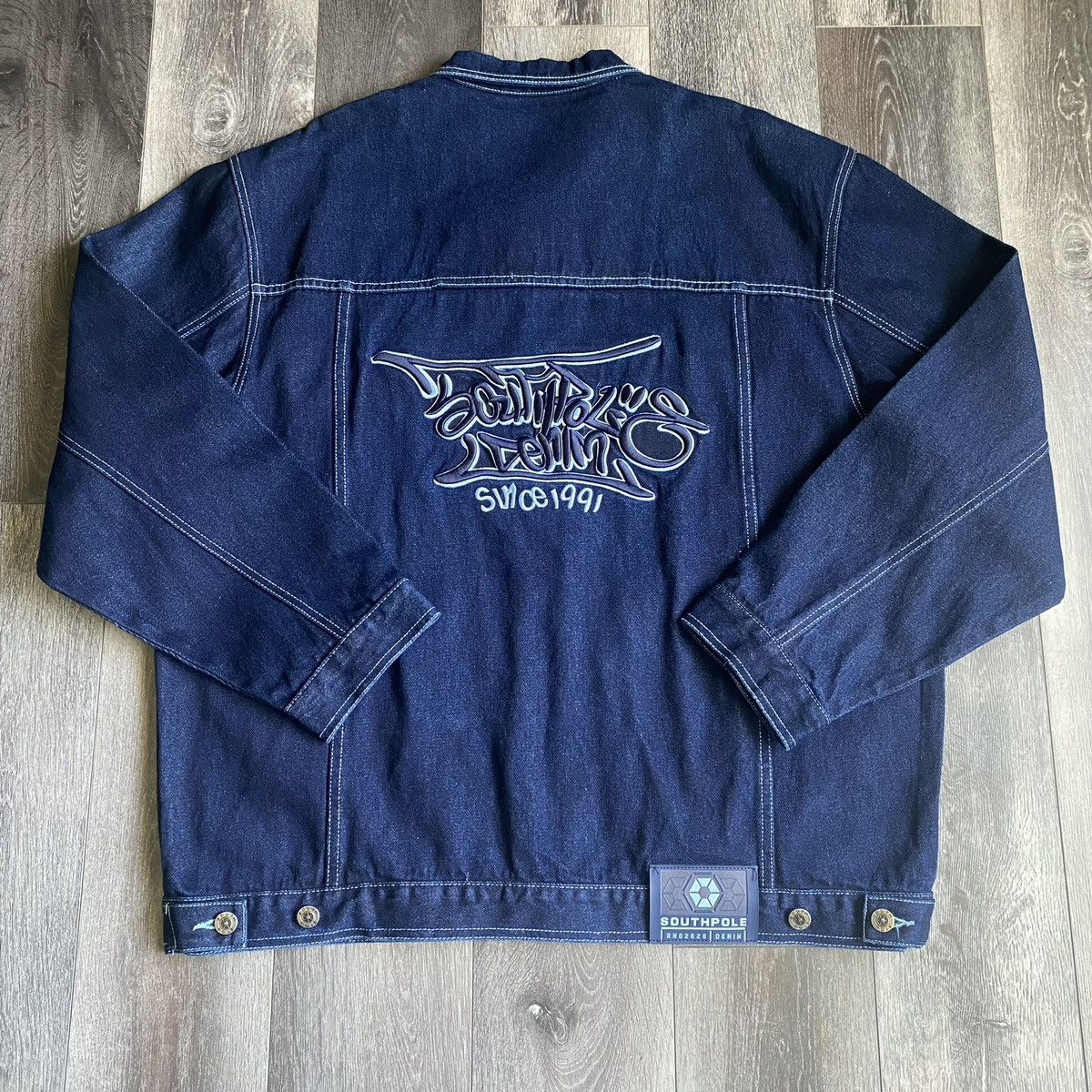 Southpole Vintage 1990s Southpole Denim Embroidered Logo Jean Jacket Size US XL / EU 56 / 4 - 2 Thumbnail
