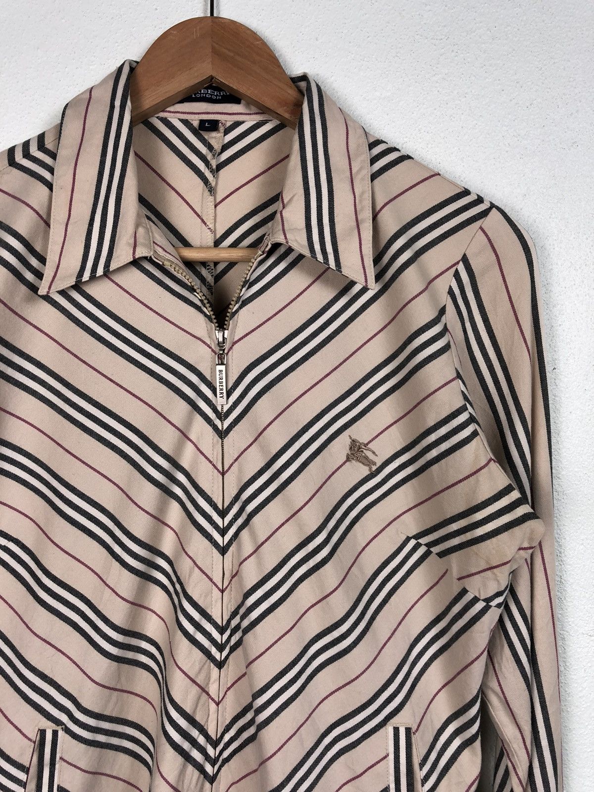 Vtg Burberry Zipper Shirt Iconic Colourway Jacket