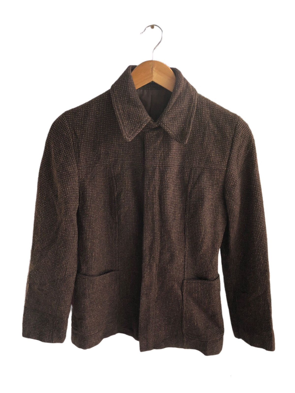 image of Vintage Ined Yohji Yamamoto Wool Jacket in Brown, Women's (Size XS)