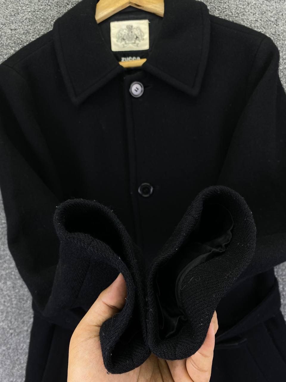 CABANE de ZUCCa × Issey Miyake × Vintage Vintage Issey Miyake Zucca Wool Trench Coats Long Jacket Size US M / EU 48-50 / 2 - 7 Thumbnail