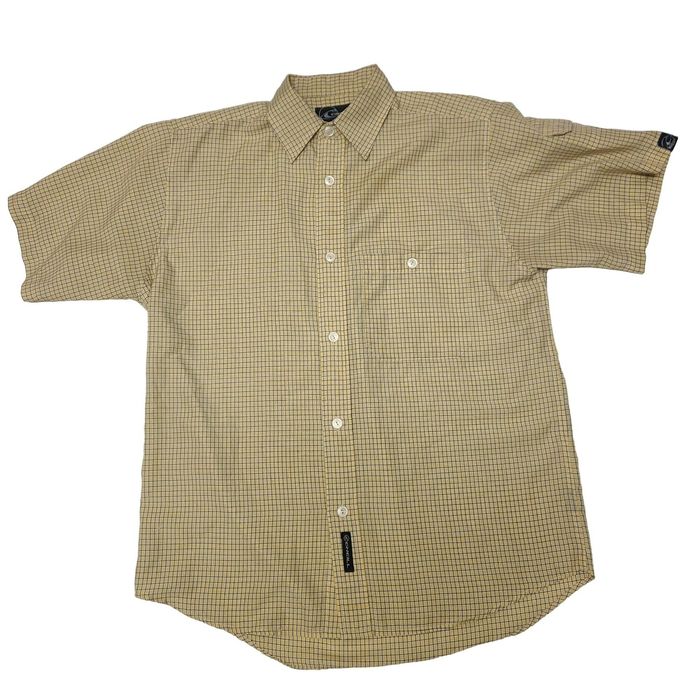 Oneill Oneill Casual Button Down Shirt Plaid Short Sleeve Yellow Bl ...