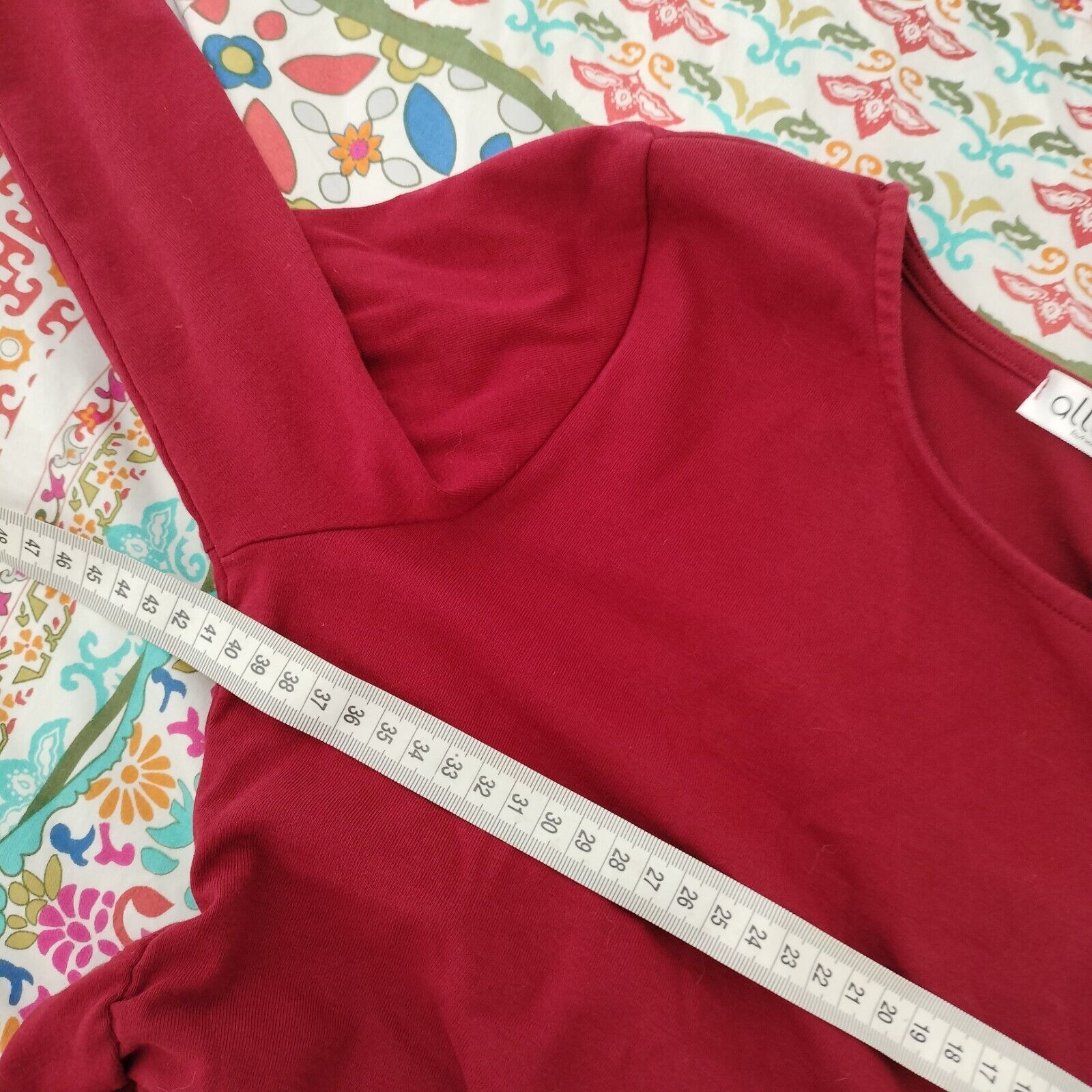Other Ally Top Red Crop Long Sleeve Knit Backless Cotton Jersey Size M / US 6-8 / IT 42-44 - 7 Thumbnail