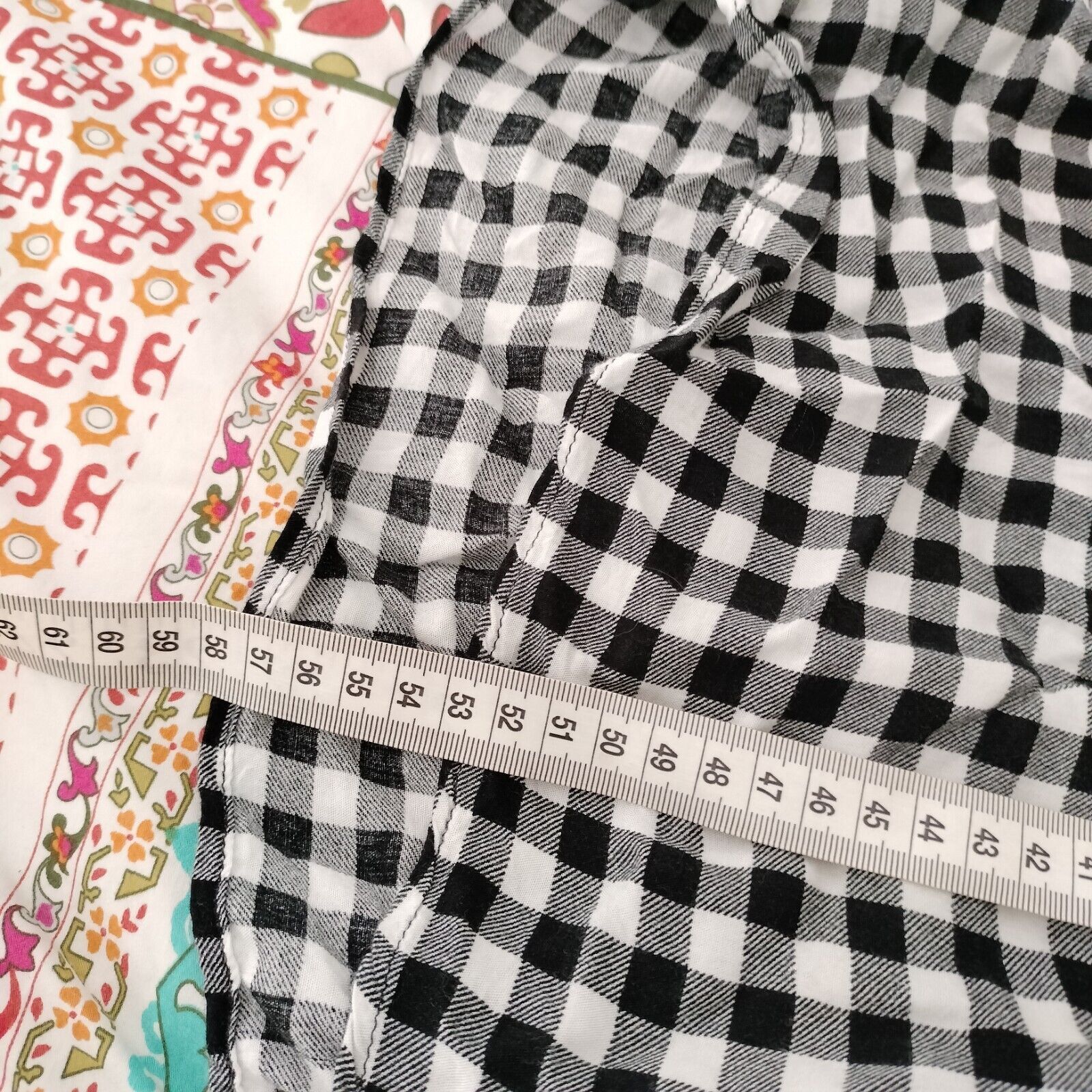 Designer Glamorous Top Blouse White Black Gingham Ruffle Size M / US 6-8 / IT 42-44 - 8 Thumbnail